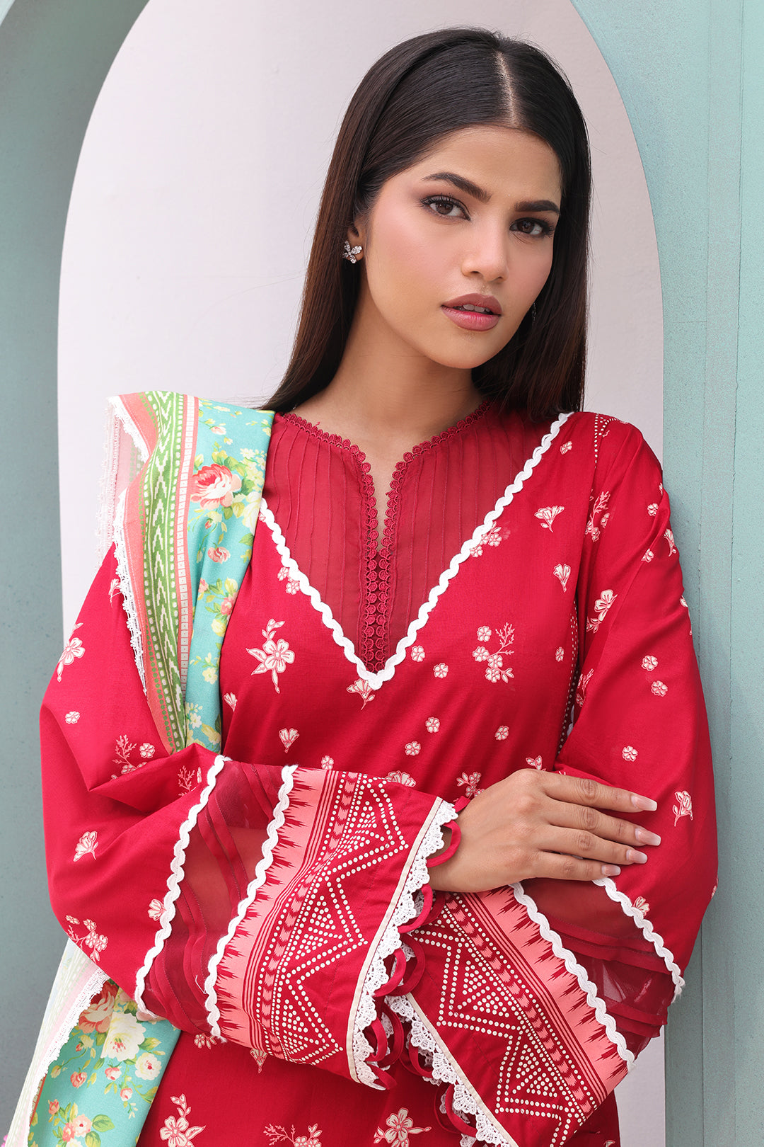 Zellbury | Unstitched 3 Piece Cambric | Shirt Shalwar Dupatta - 0136