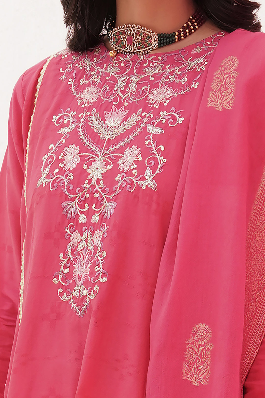 Zellbury | Unstitched 3 Piece Lawn | Embroidered Shirt Shalwar Dupatta - 0351