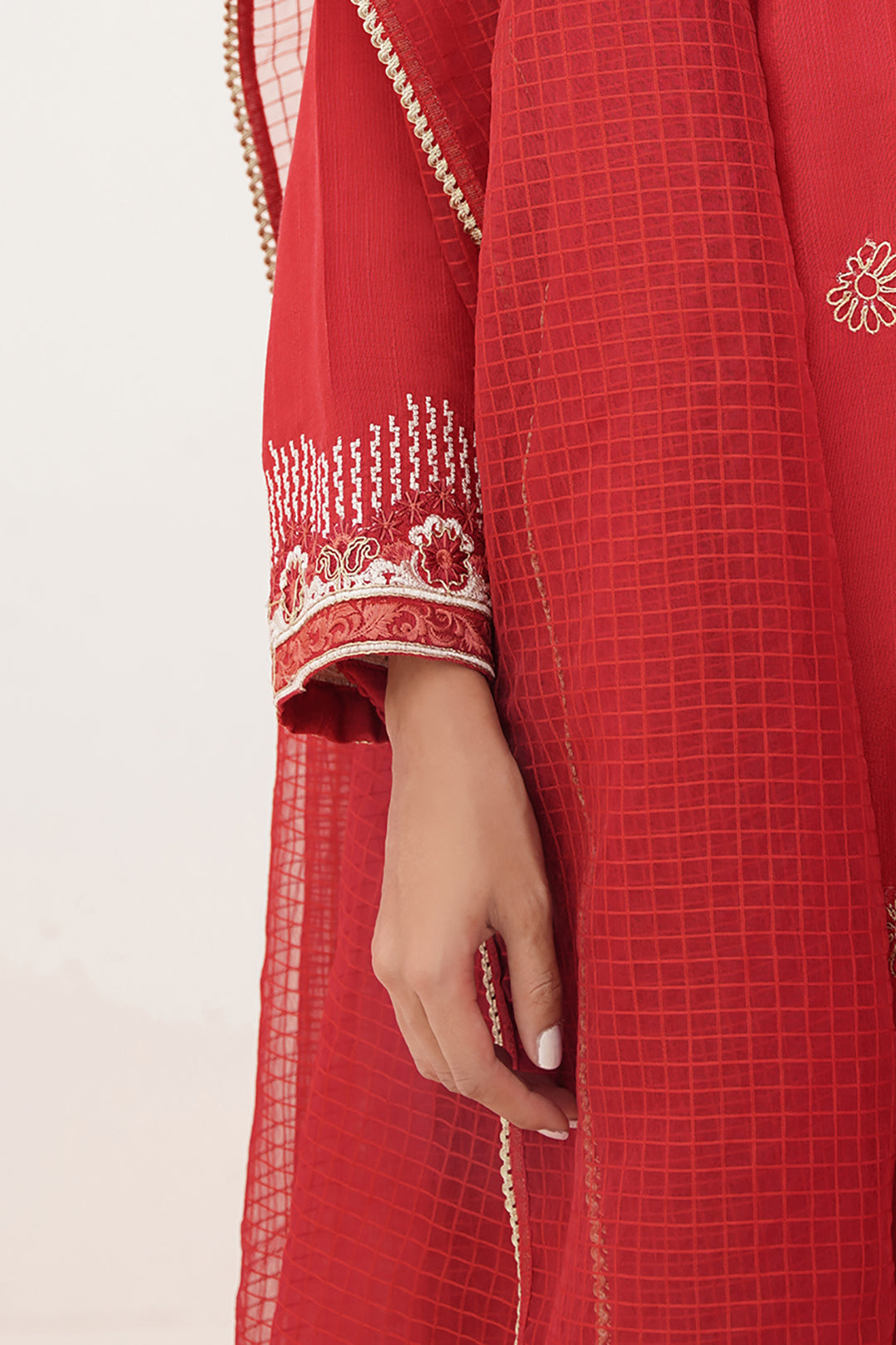 Zellbury | Unstitched 3 Piece Raw Silk | Embroidered Shirt Shalwar Dupatta - 0358