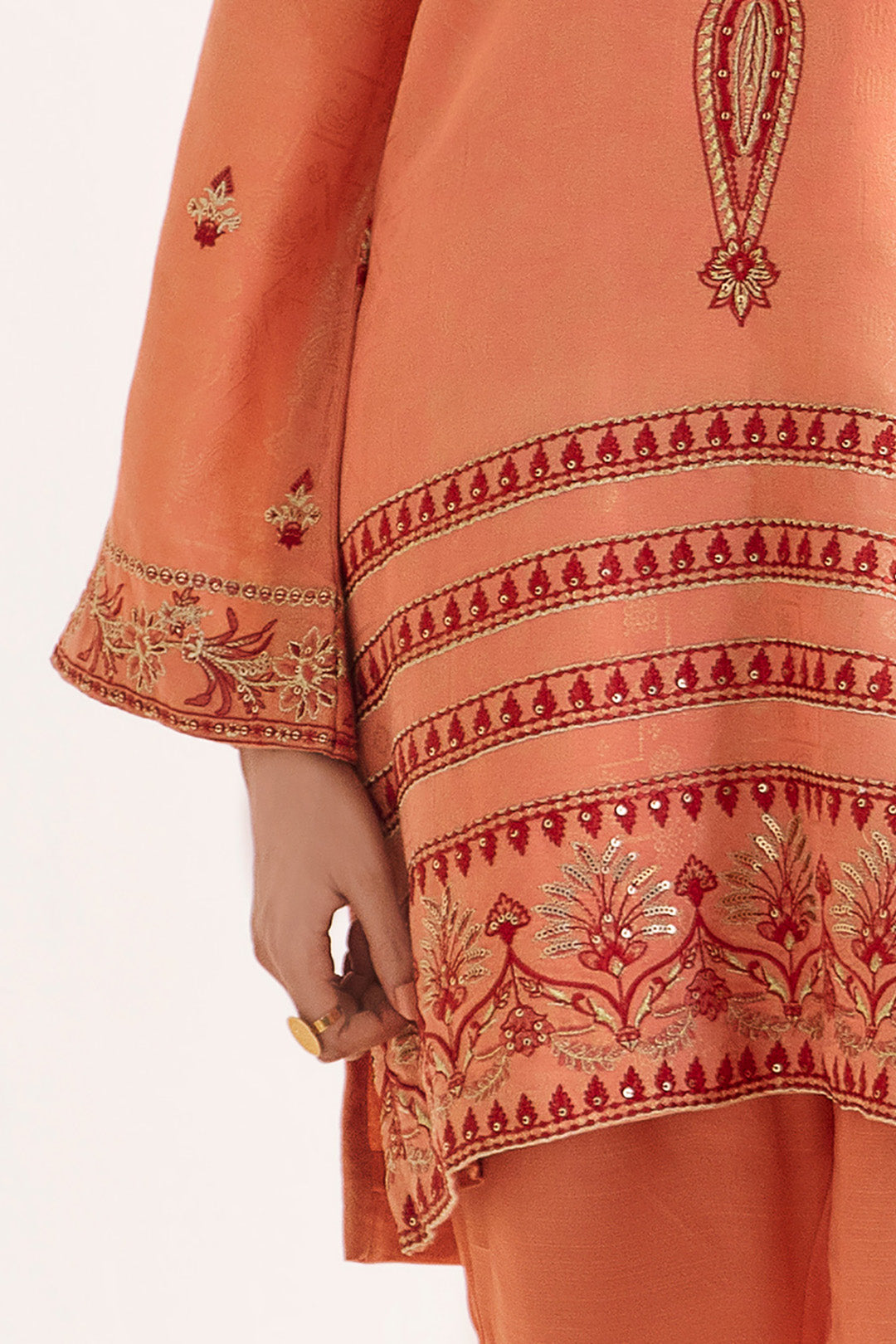 Zellbury | Unstitched 3 Piece Jacquard | Embroidered Shirt Shalwar Dupatta - 0296