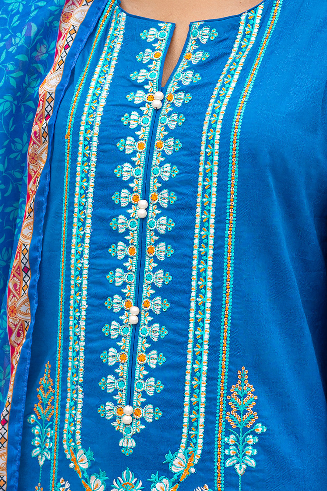 Zellbury | Unstitched 3 Piece Jacquard | Embroidered Shirt Shalwar Dupatta - 0435