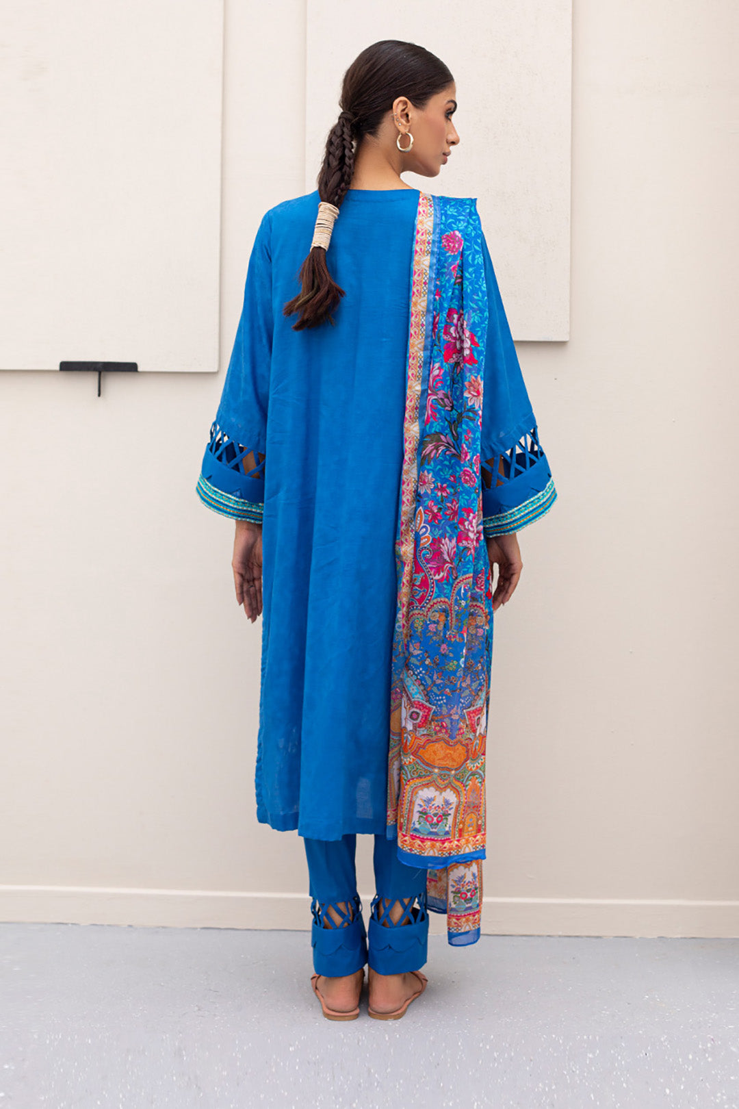 Zellbury | Unstitched 3 Piece Jacquard | Embroidered Shirt Shalwar Dupatta - 0435