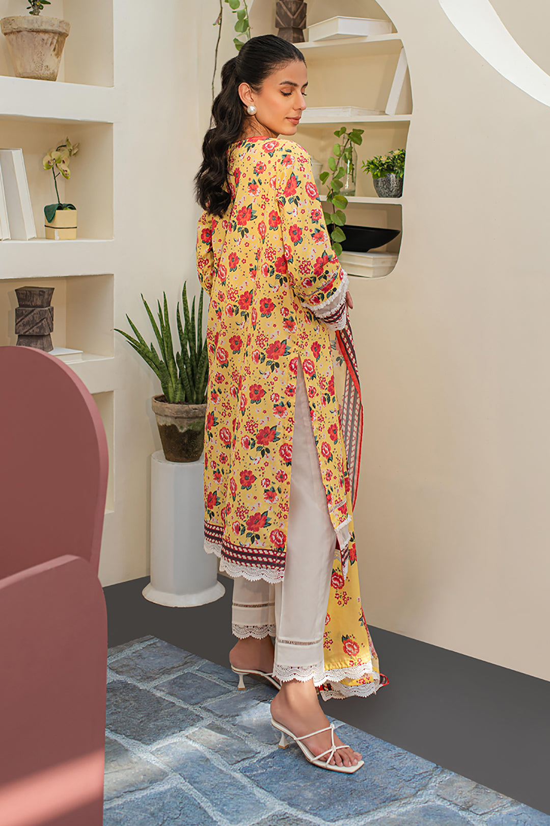 Zellbury | Unstitched 2 Piece Lawn | Embroidered Shirt Dupatta - 1168