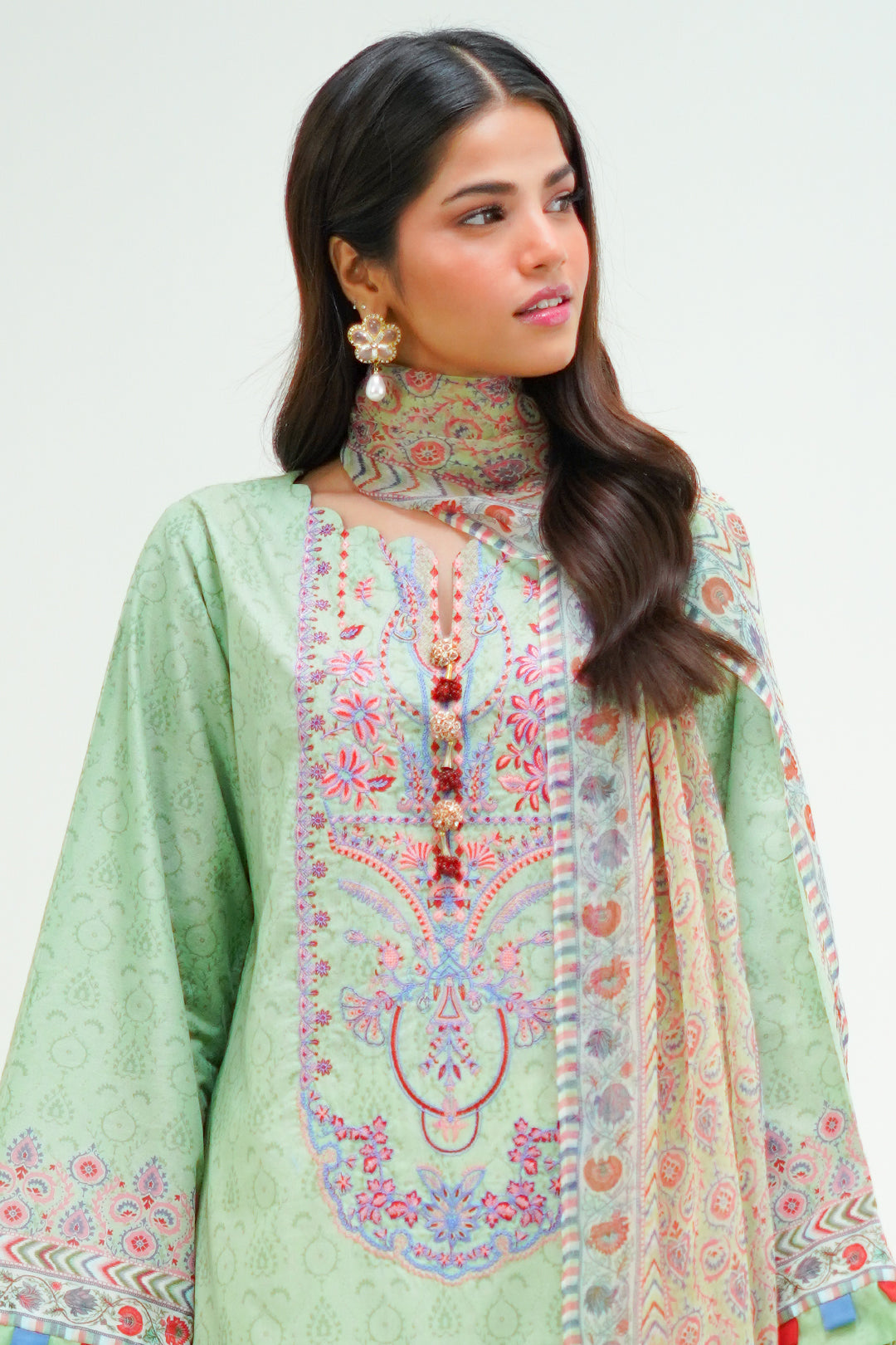 Zellbury | Unstitched 2 Piece Lawn | Embroidered Shirt Dupatta - 1715 Default Title