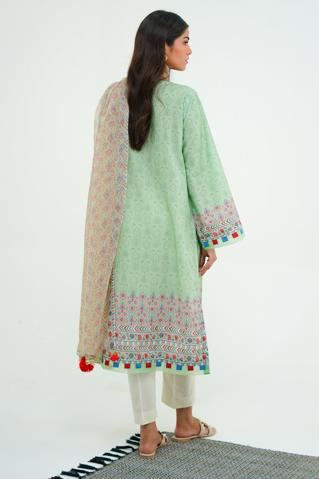 Zellbury | Unstitched 2 Piece Lawn | Embroidered Shirt Dupatta - 1715