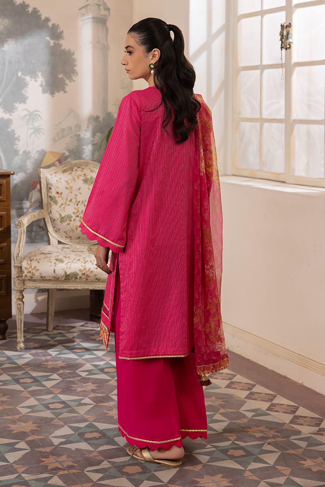 Zellbury | Unstitched 3 Piece Lawn | Embroidered Shirt Shalwar Dupatta - 1116