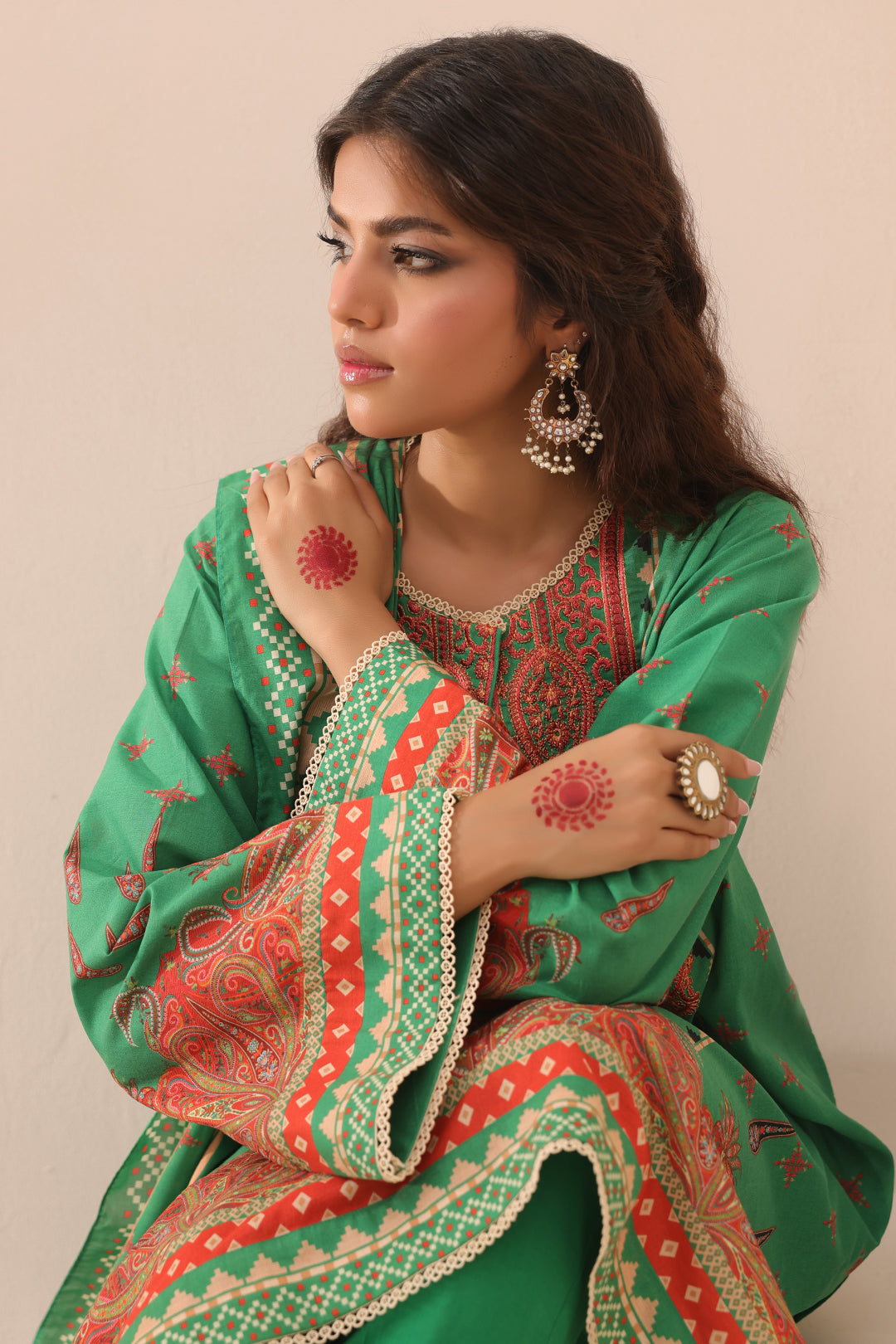 Zellbury | Unstitched 3 Piece Lawn | Embroidered Shirt Shalwar Dupatta - 1247 Default Title