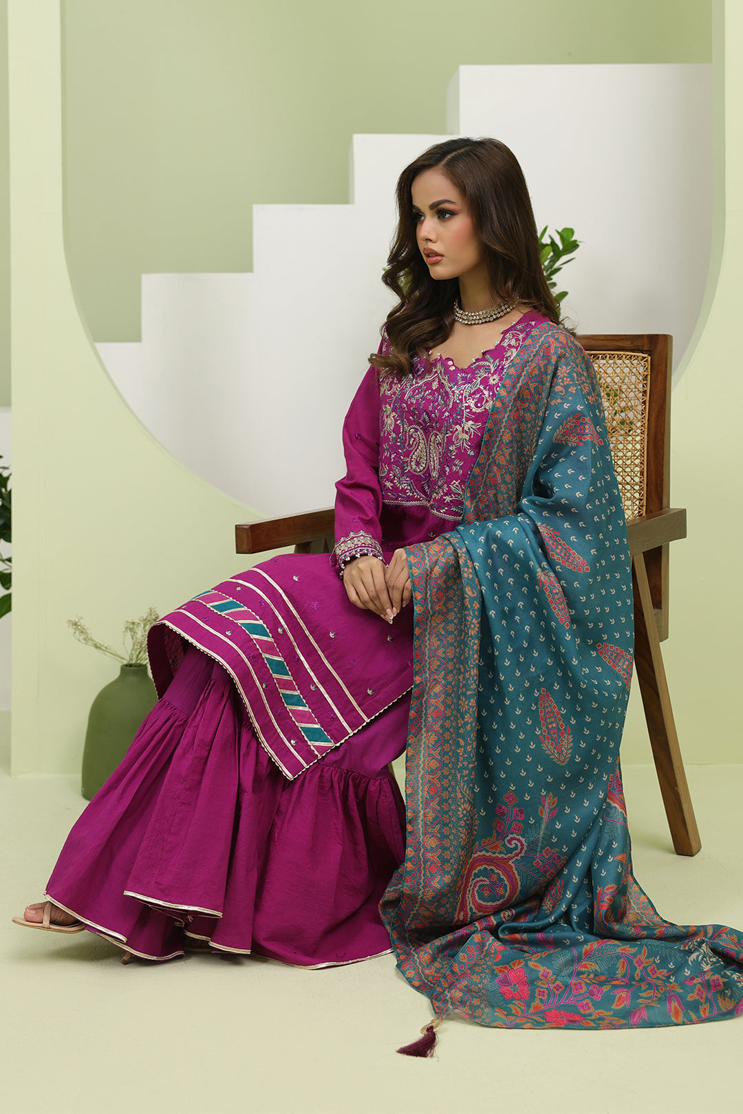 Zellbury | Unstitched 3 Piece Cambric | Embroidered Shirt Shalwar Dupatta - 1269