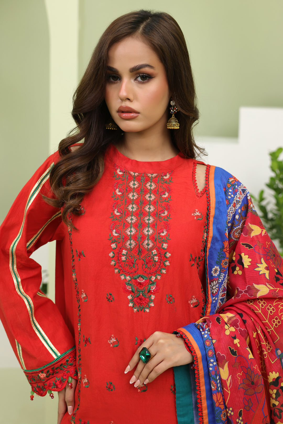 Zellbury | Unstitched 3 Piece Lawn | Embroidered Shirt Shalwar Dupatta - 1271 Default Title
