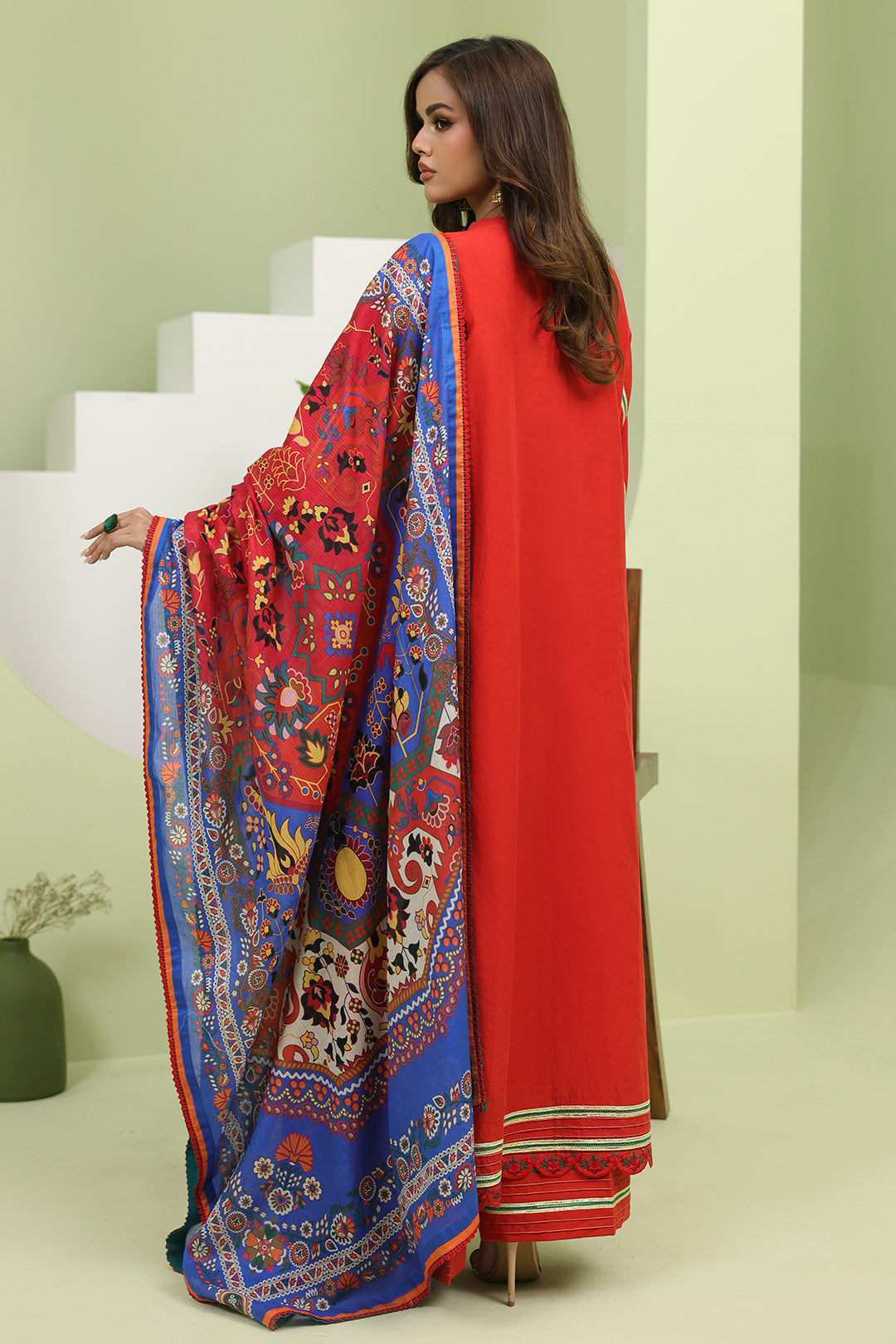 Zellbury | Unstitched 3 Piece Lawn | Embroidered Shirt Shalwar Dupatta - 1271