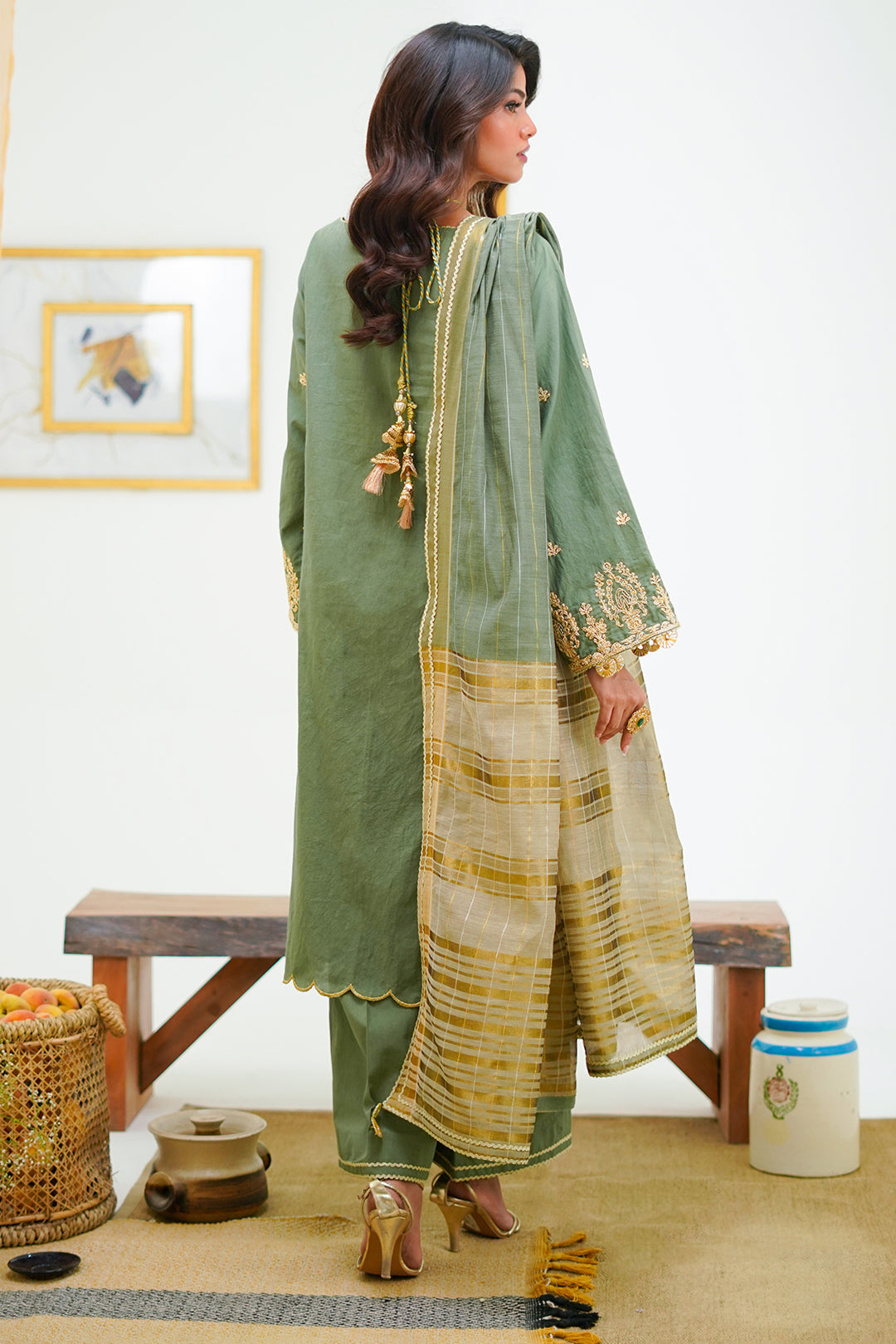 Zellbury | Unstitched 3 Piece Cambric | Embroidered Shirt Shalwar Dupatta - 1284