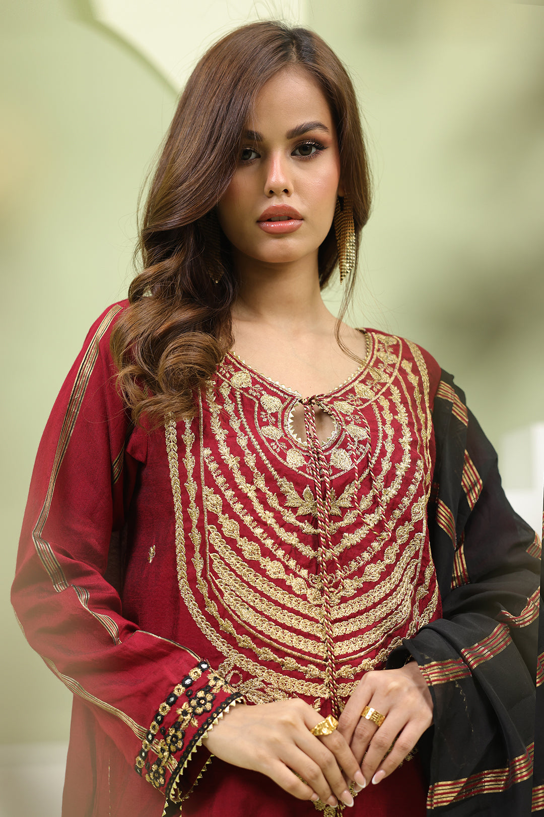 Zellbury | Unstitched 3 Piece Yarn | Embroidered Shirt Shalwar Dupatta - 1294 Default Title