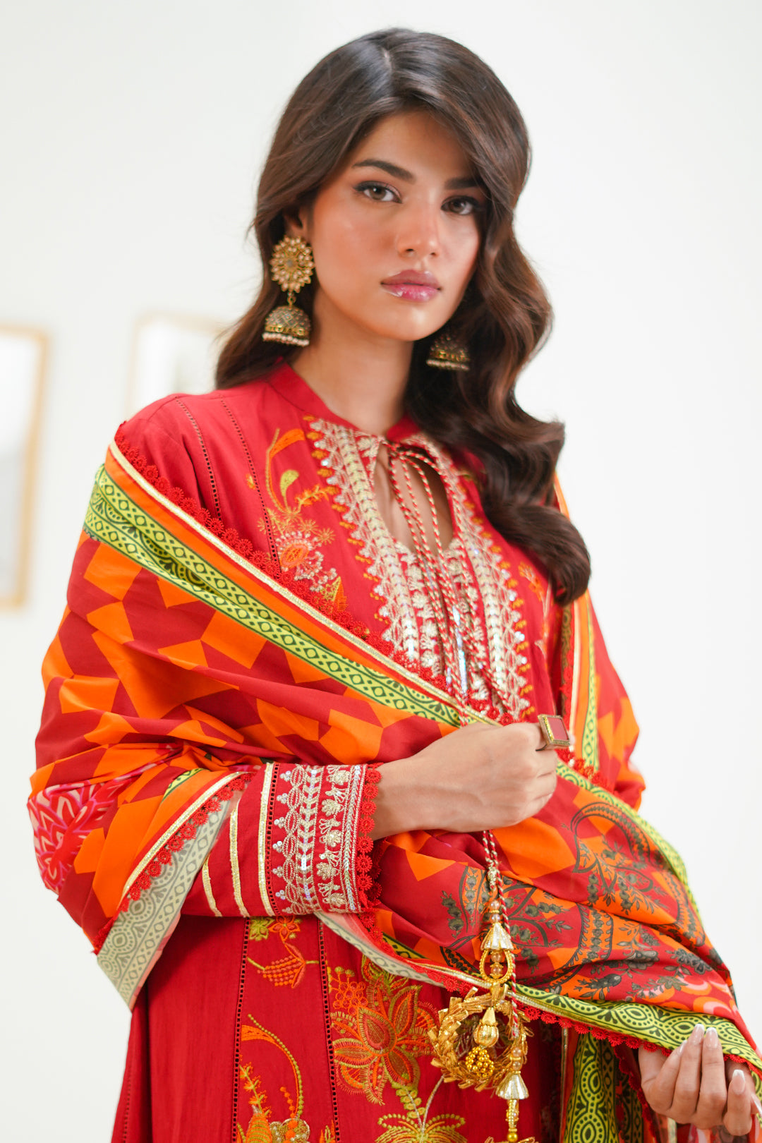 Zellbury | Unstitched 3 Piece Lawn | Embroidered Shirt Shalwar Dupatta - 1295