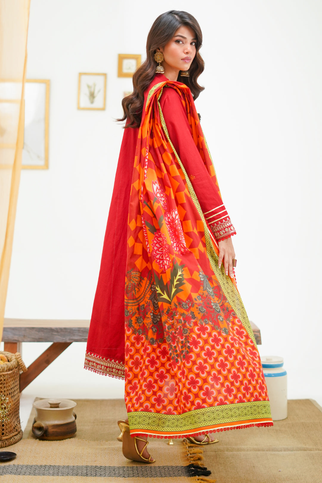 Zellbury | Unstitched 3 Piece Lawn | Embroidered Shirt Shalwar Dupatta - 1295