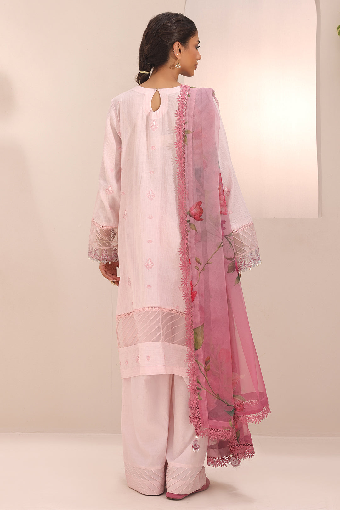 Zellbury | Unstitched 3 Piece Cambric | Embroidered Shirt Shalwar Dupatta - 1543