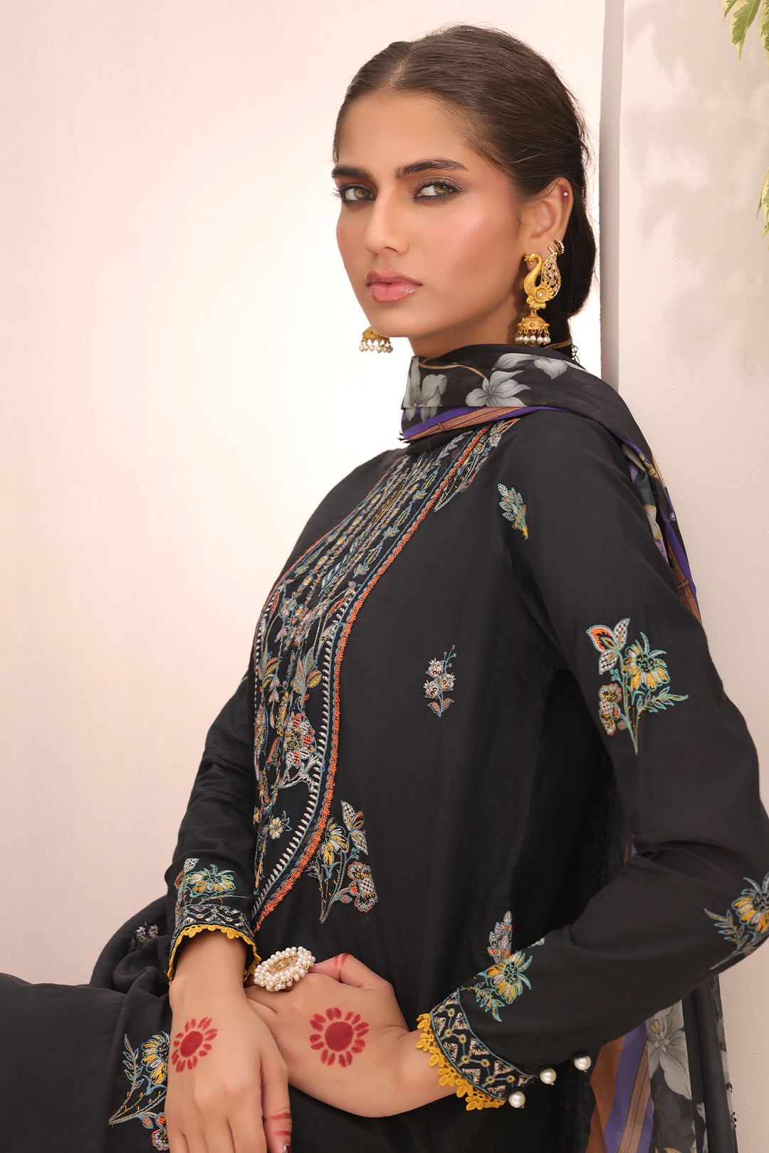 Zellbury | Unstitched 3 Piece Cambric | Embroidered Shirt Shalwar Dupatta - 1547 Default Title