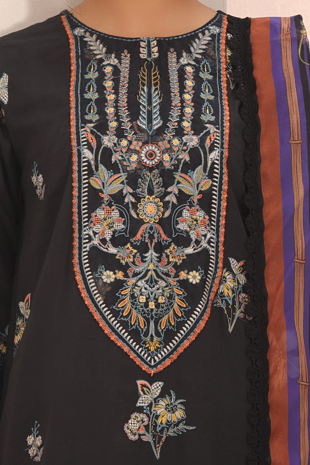 Zellbury | Unstitched 3 Piece Cambric | Embroidered Shirt Shalwar Dupatta - 1547