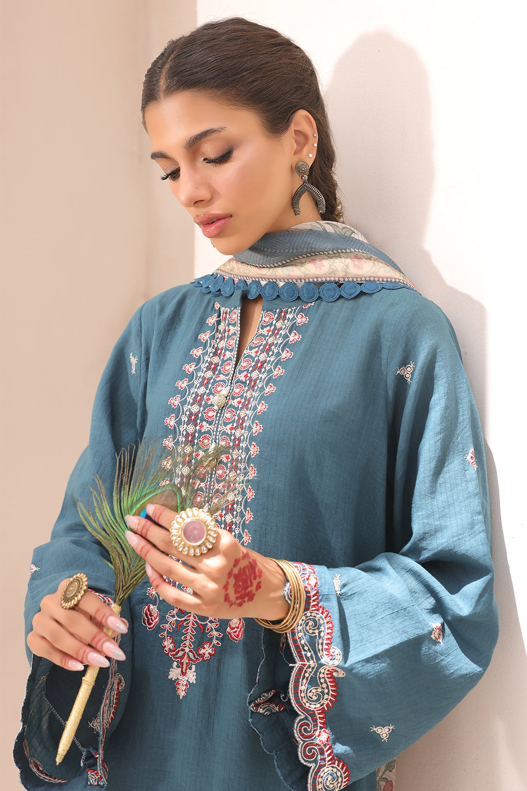 Zellbury | Unstitched 3 Piece Lawn | Embroidered Shirt Shalwar Dupatta - 1549 Default Title