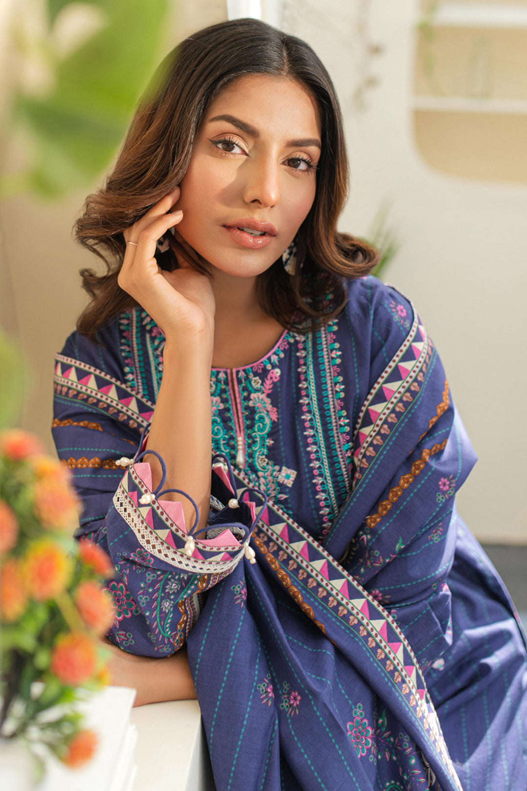 Zellbury | Unstitched 3 Piece Lawn | Embroidered Shirt Shalwar Dupatta - 1680 Default Title