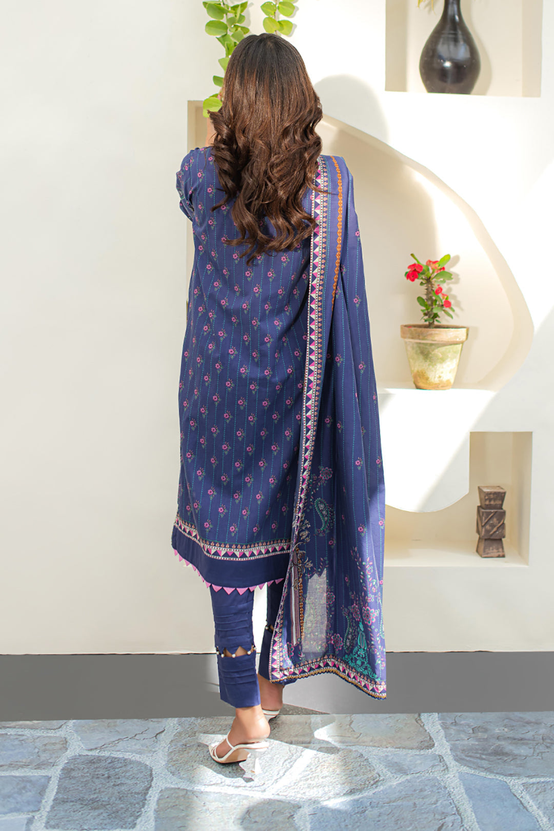 Zellbury | Unstitched 3 Piece Lawn | Embroidered Shirt Shalwar Dupatta - 1680