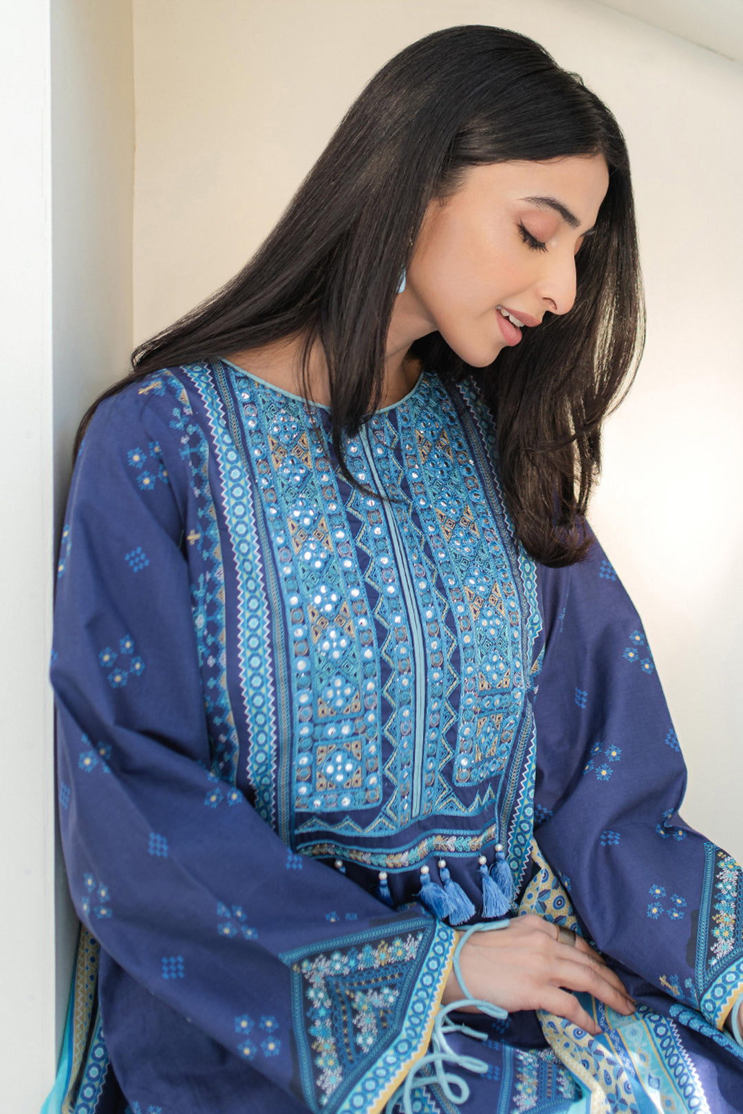 Zellbury | Unstitched 3 Piece Lawn | Embroidered Shirt Shalwar Dupatta - 1681 Default Title