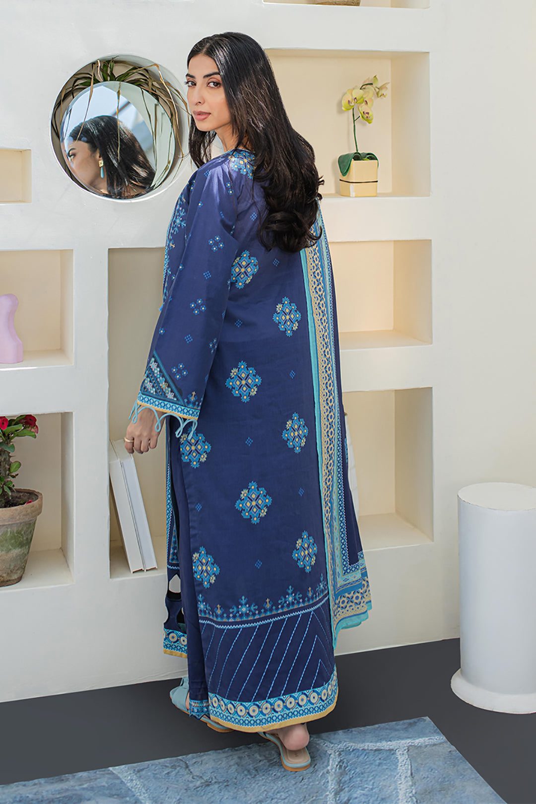 Zellbury | Unstitched 3 Piece Lawn | Embroidered Shirt Shalwar Dupatta - 1681