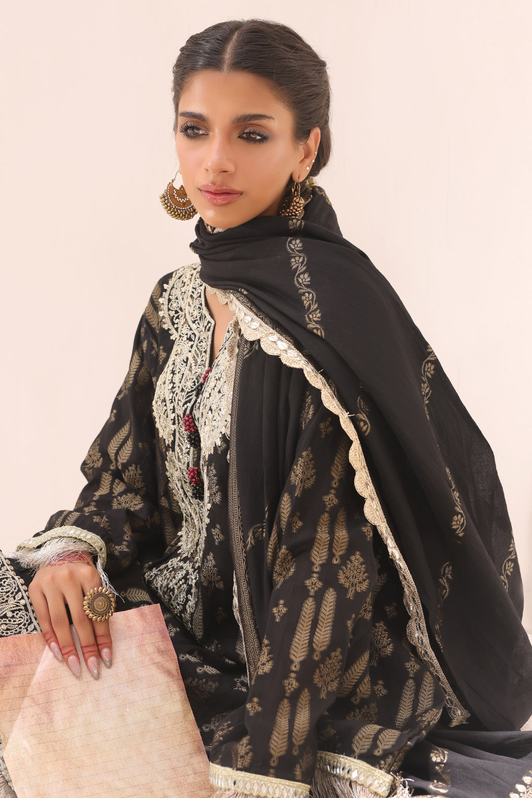Zellbury | Unstitched 3 Piece Jacquard | Embroidered Shirt Shalwar Dupatta - 1799 Default Title