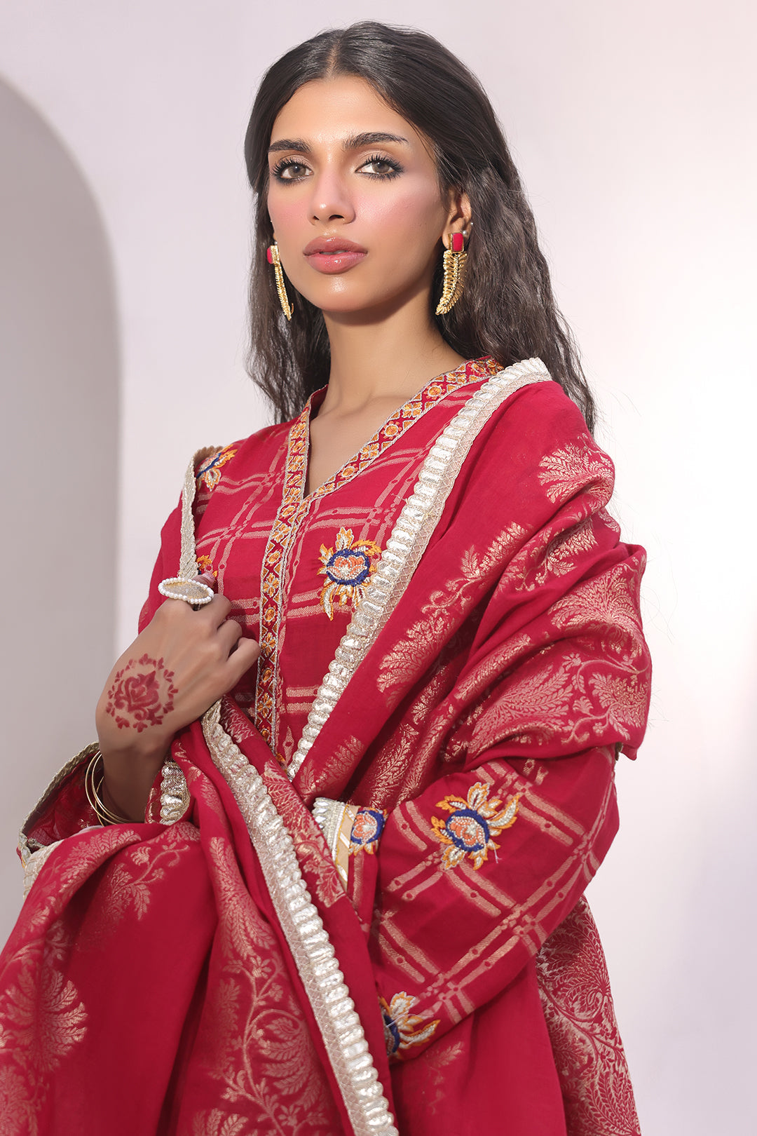 Zellbury | Unstitched 3 Piece Jacquard | Embroidered Shirt Shalwar Dupatta - 1803 Default Title