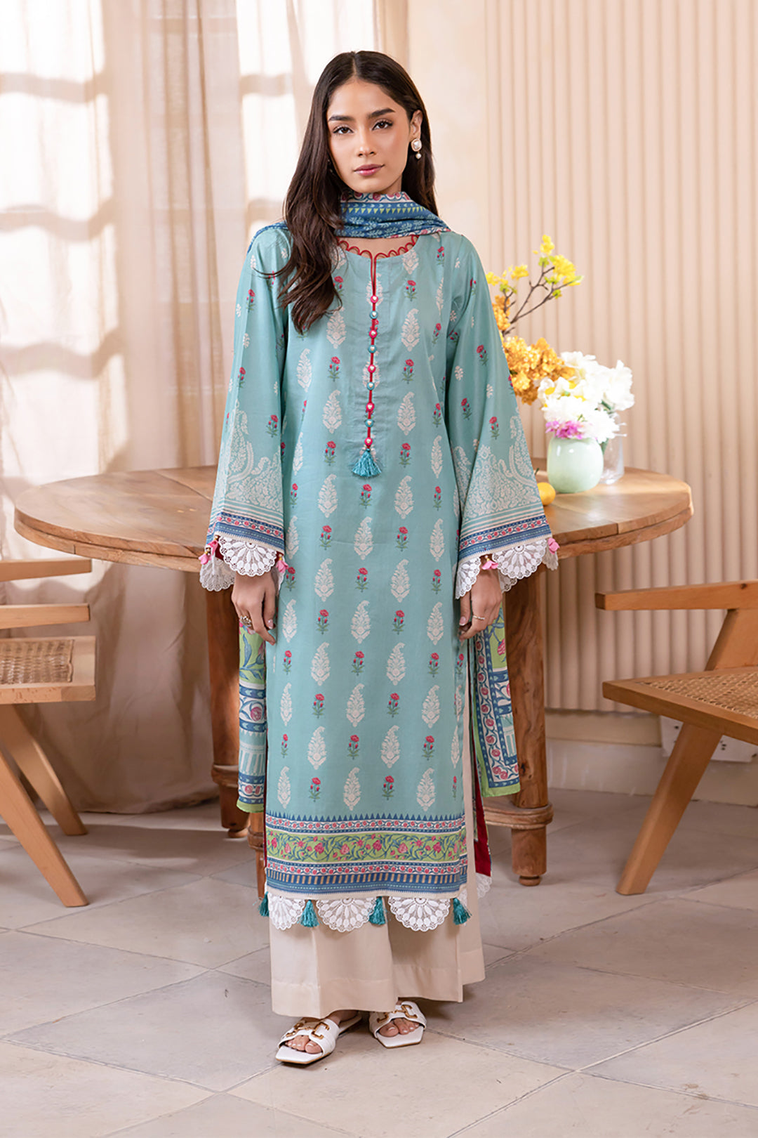 Zellbury | Unstitched 2 Piece Lawn | Shirt Dupatta - 1021