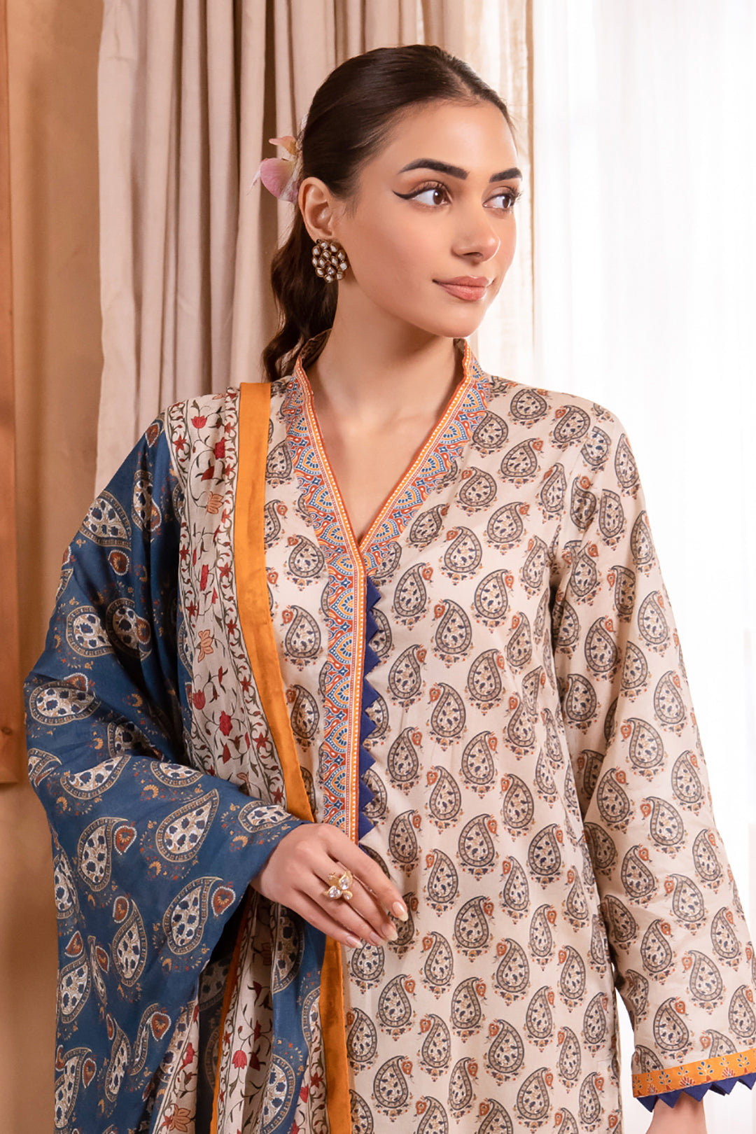 Zellbury | Unstitched 3 Piece Lawn | Shirt Shalwar Dupatta - 1067 Default Title