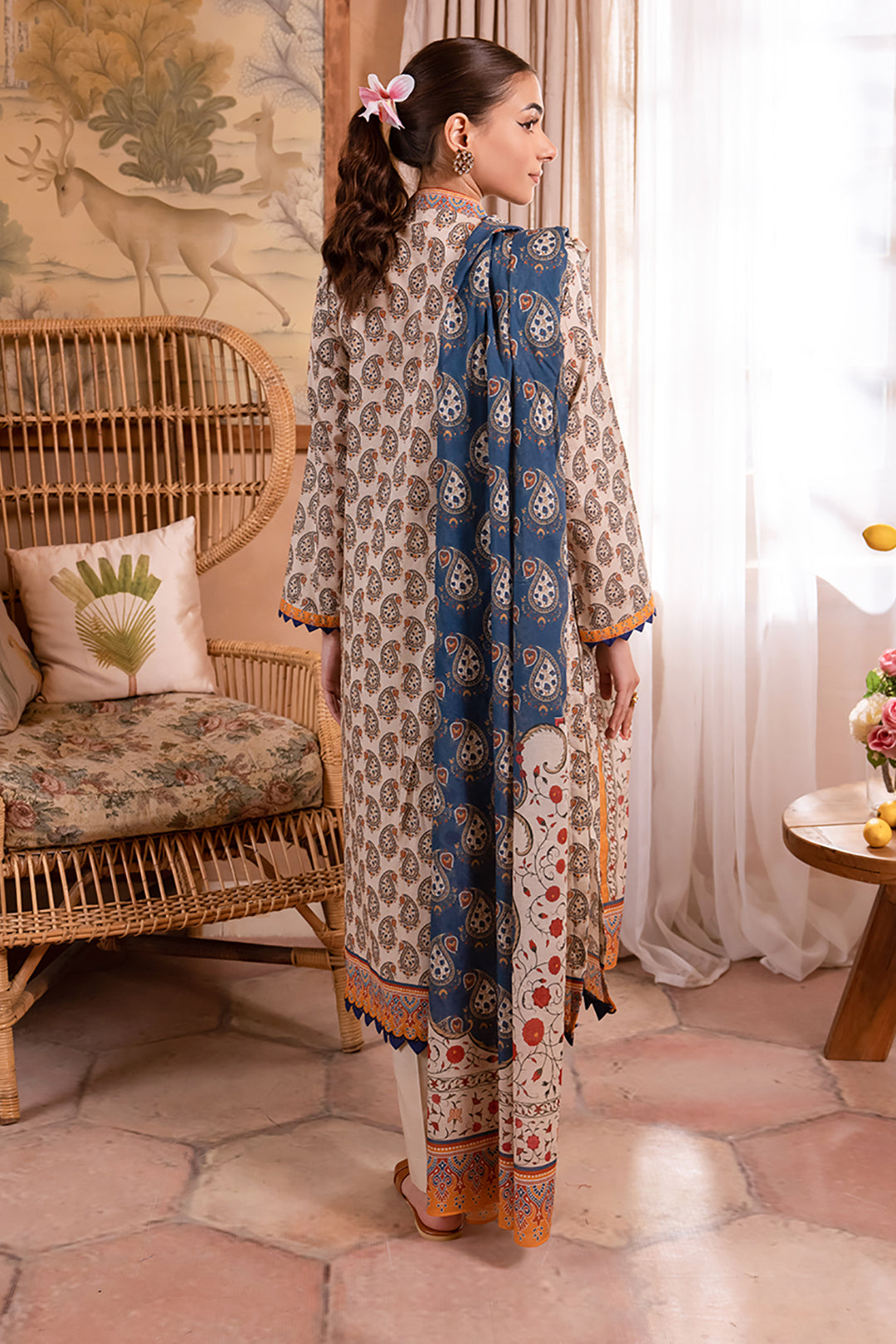 Zellbury | Unstitched 3 Piece Lawn | Shirt Shalwar Dupatta - 1067