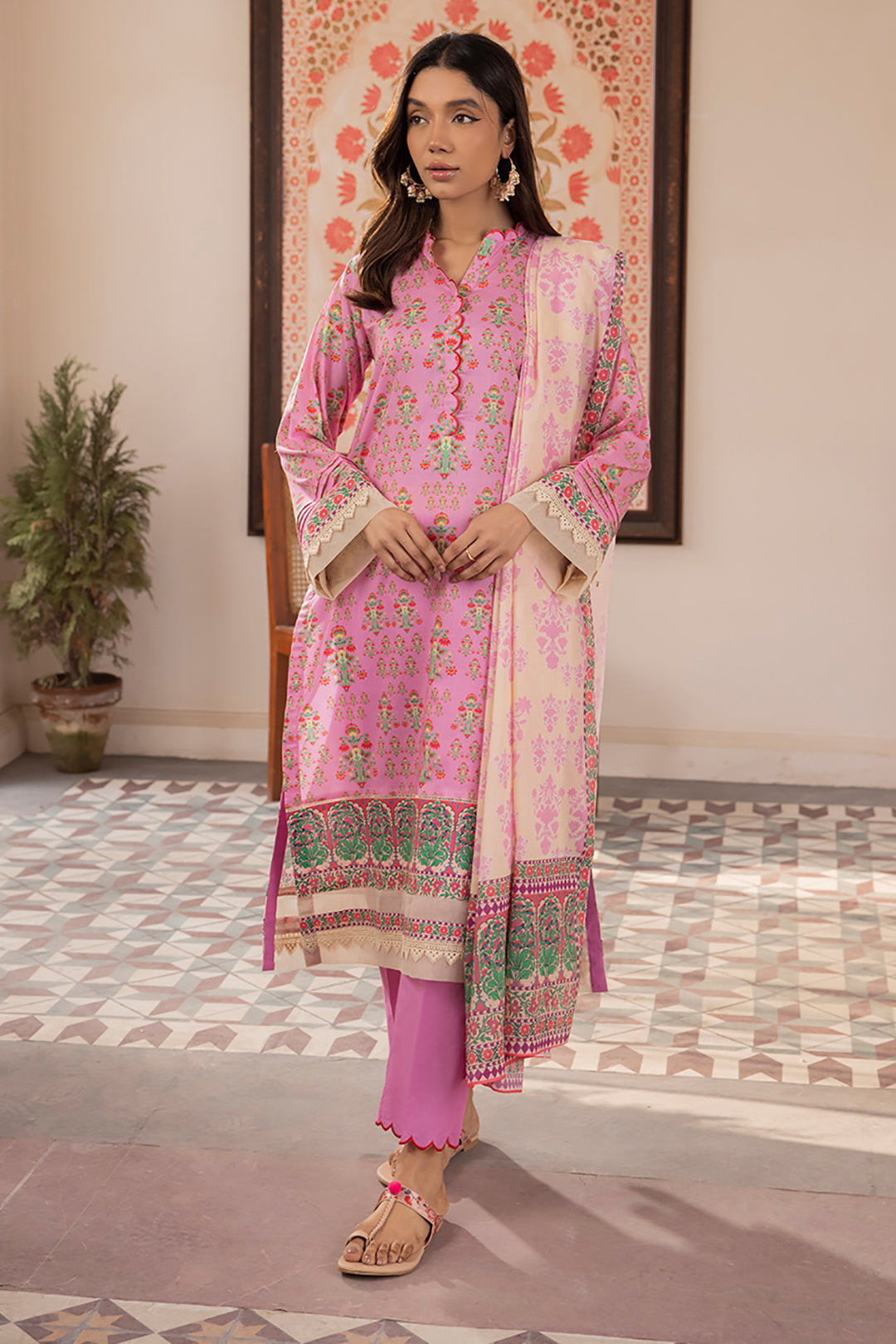 Zellbury | Unstitched 3 Piece Lawn | Shirt Shalwar Dupatta - 1070