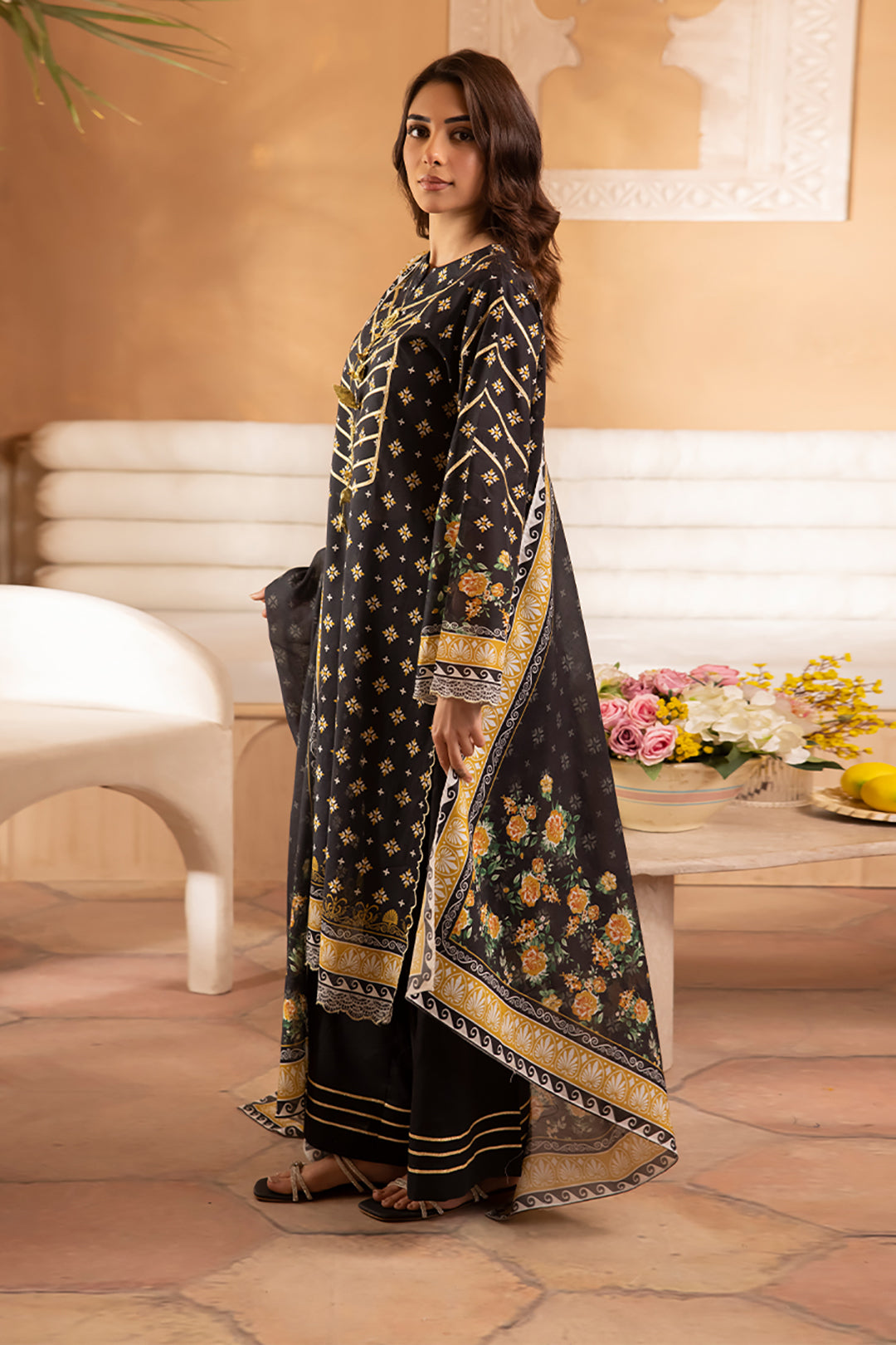 Zellbury | Unstitched 3 Piece Lawn | Shirt Shalwar Dupatta - 1081