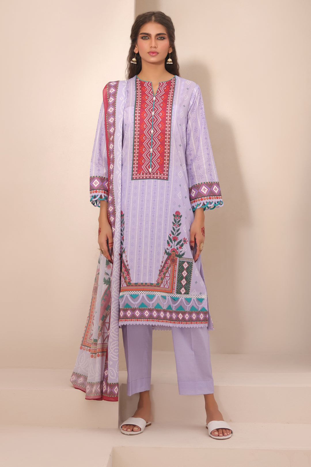 Zellbury | Unstitched 3 Piece Lawn | Shirt Shalwar Dupatta - 1213