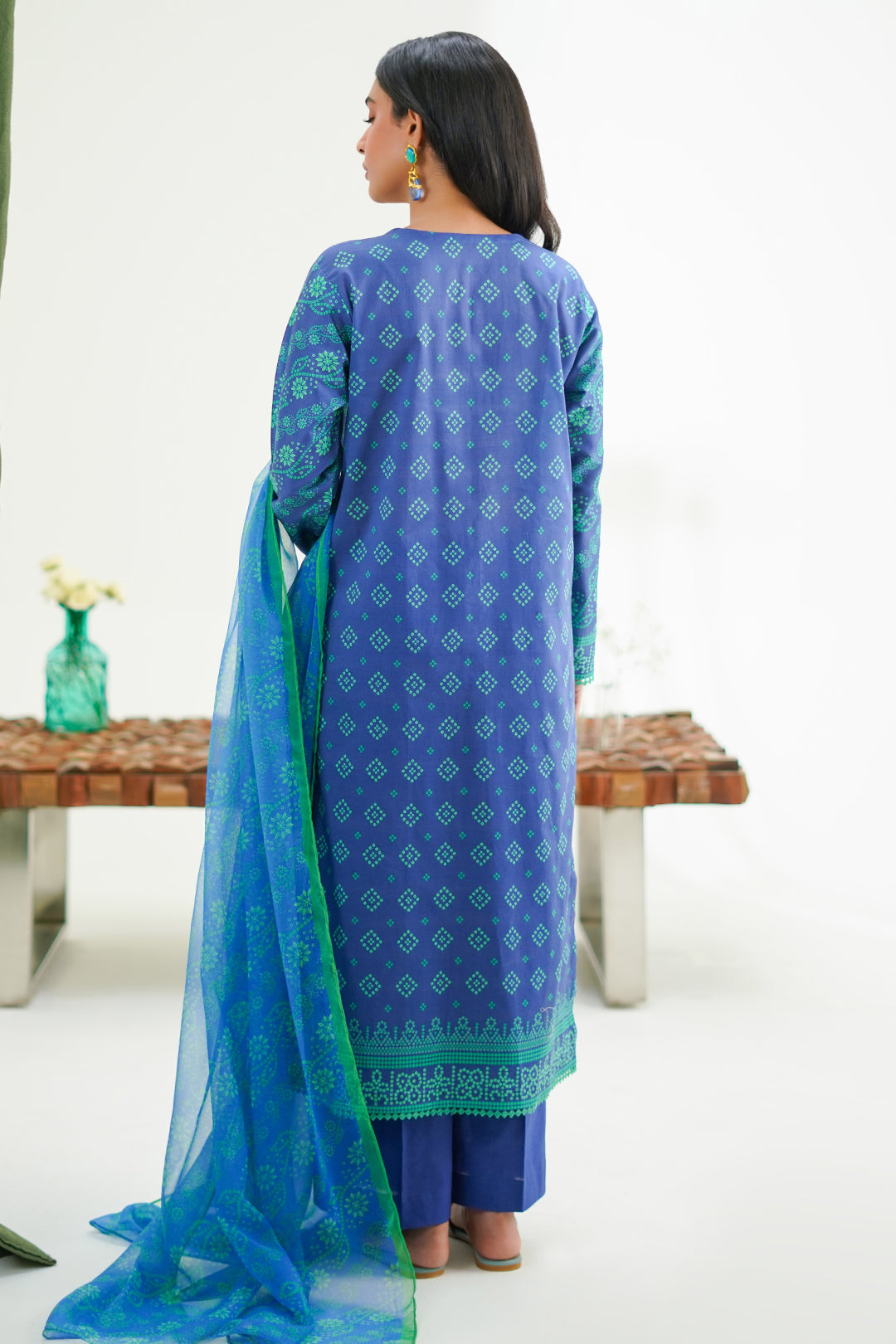 Zellbury | Unstitched 3 Piece Lawn | Shirt Shalwar Dupatta - 1417