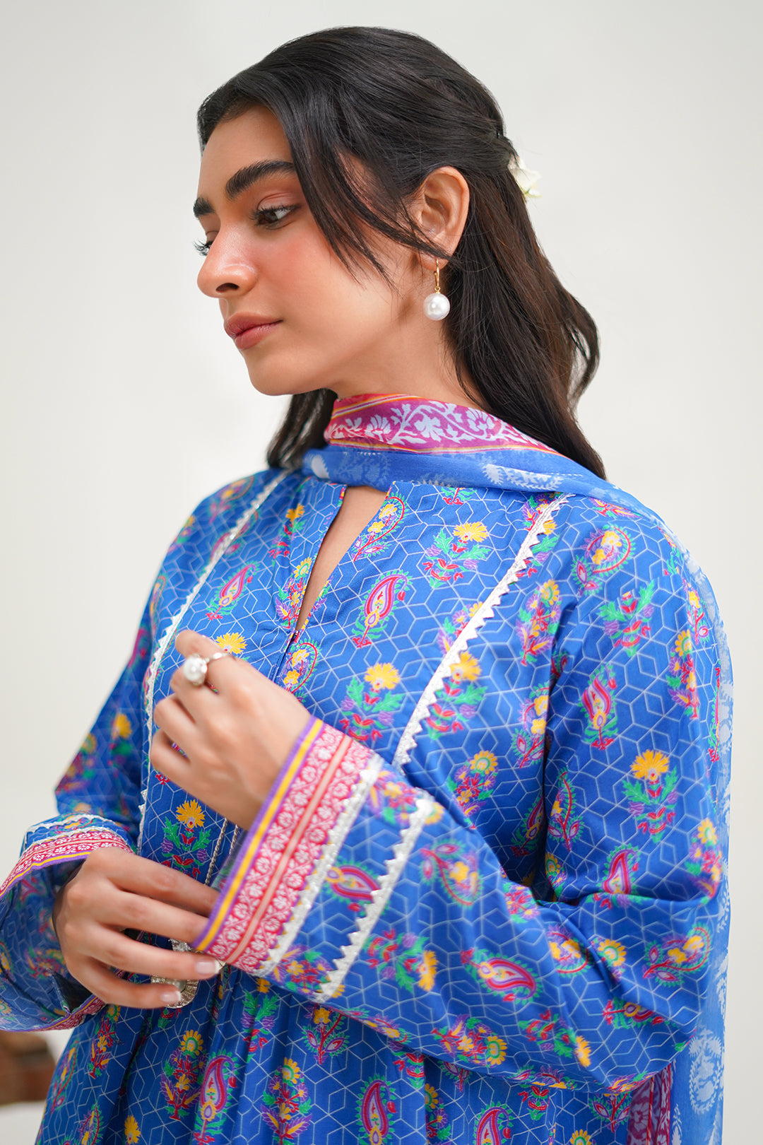 Zellbury | Unstitched 3 Piece Lawn | Shirt Shalwar Dupatta - 1505 Default Title