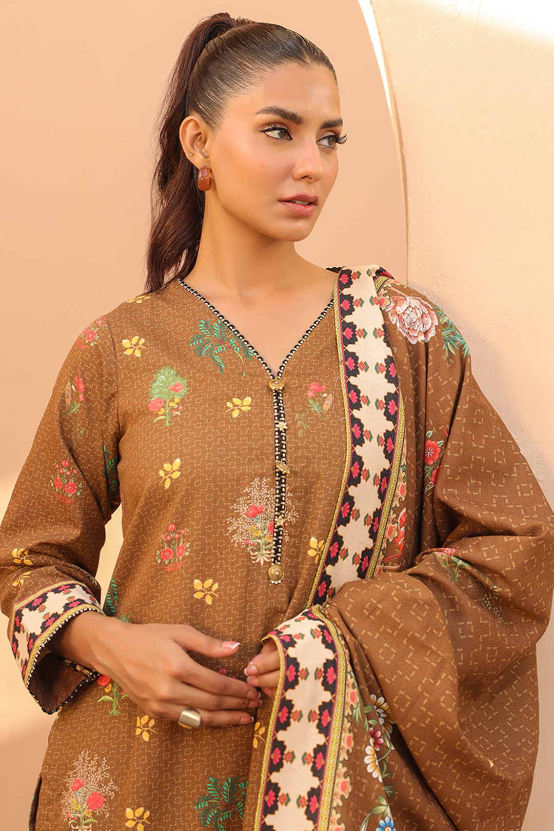 Zellbury | Unstitched 3 Piece Khaddar | Shirt Shalwar Dupatta - 0829 Default Title