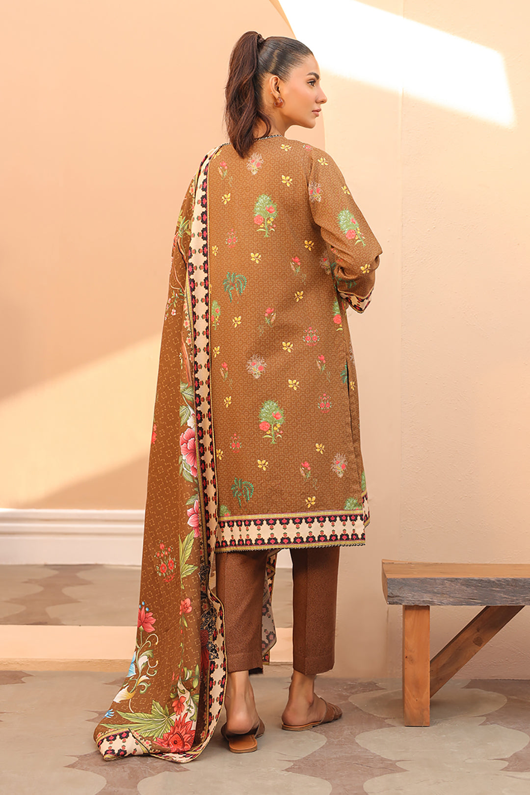 Zellbury | Unstitched 3 Piece Khaddar | Shirt Shalwar Dupatta - 0829