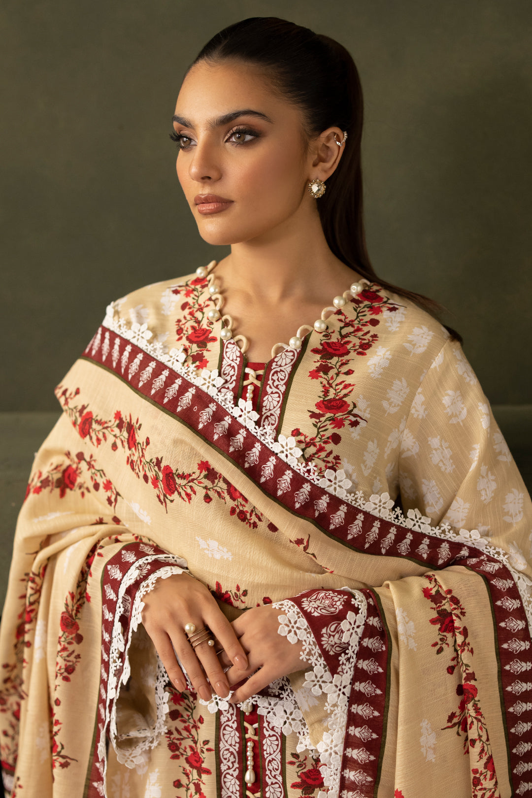 Zellbury | Unstitched 2 Piece Khaddar | Embroidered Shirt Dupatta - 0171 Default Title