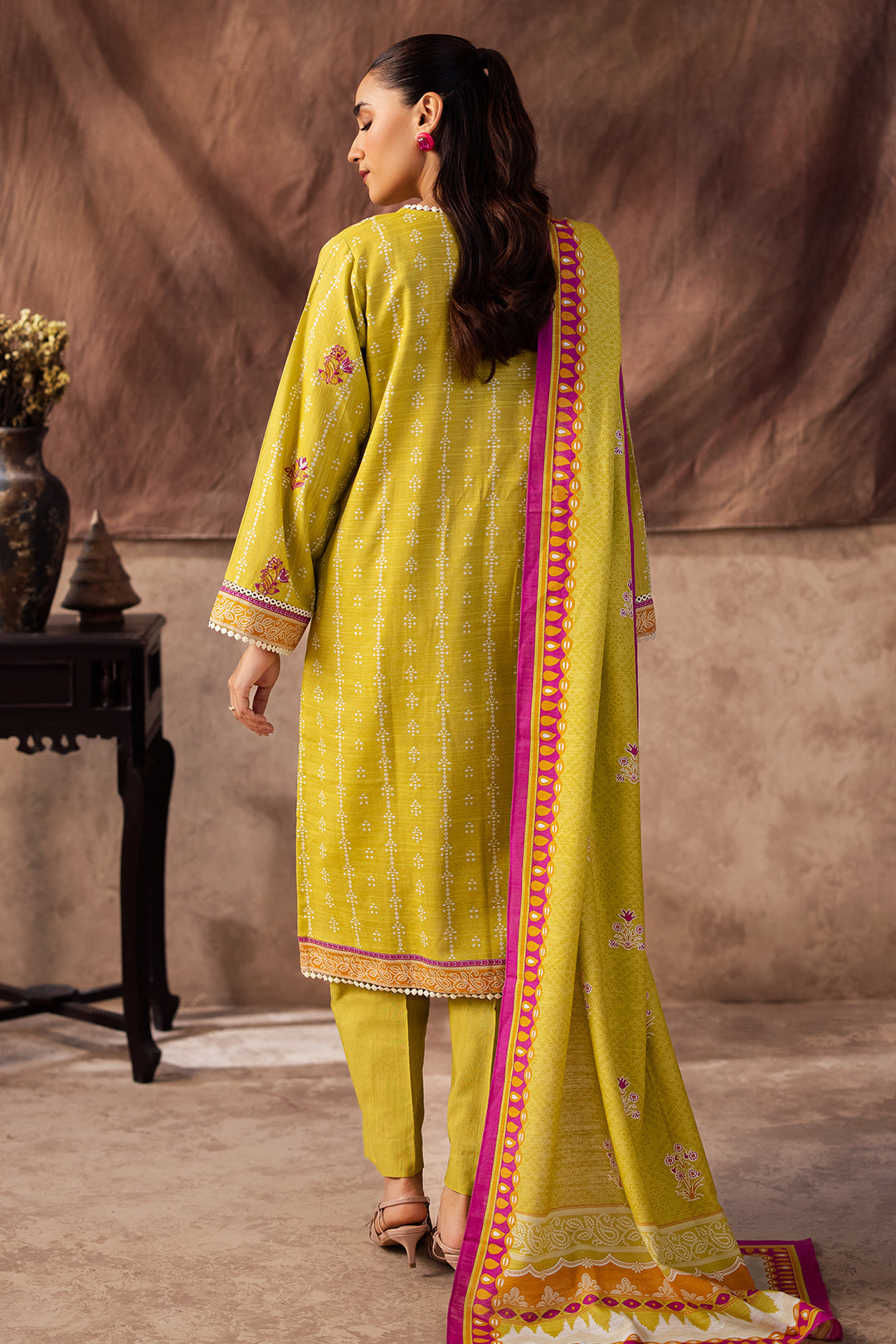 Zellbury | Unstitched 2 Piece Khaddar | Embroidered Shirt Dupatta - 0174