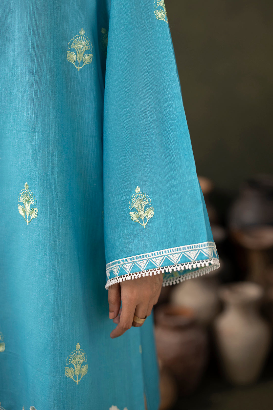 Zellbury | Unstitched 2 Piece Khaddar | Embroidered Shirt Shalwar - 0177