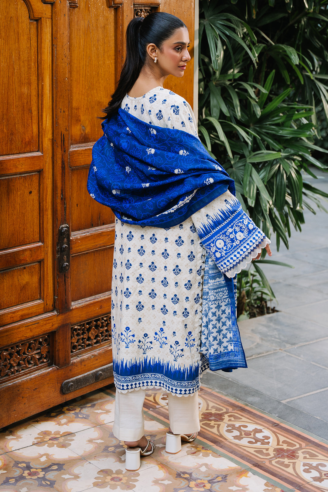 Zellbury | Unstitched 2 Piece Khaddar | Embroidered Shirt Dupatta - 0265