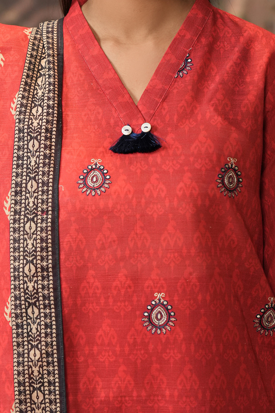 Zellbury | Unstitched 2 Piece Khaddar | Embroidered Shirt Dupatta - 0436