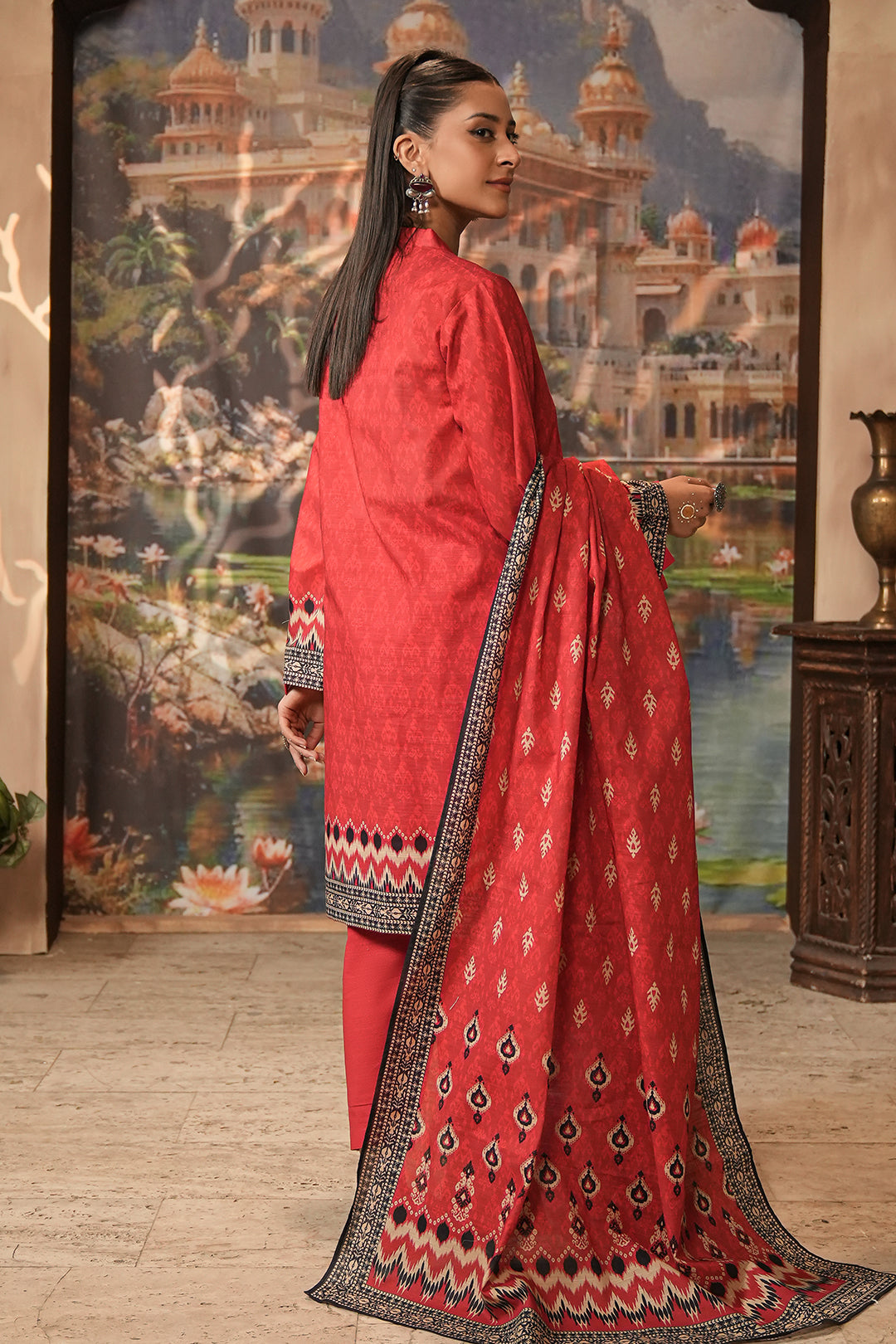 Zellbury | Unstitched 2 Piece Khaddar | Embroidered Shirt Dupatta - 0436