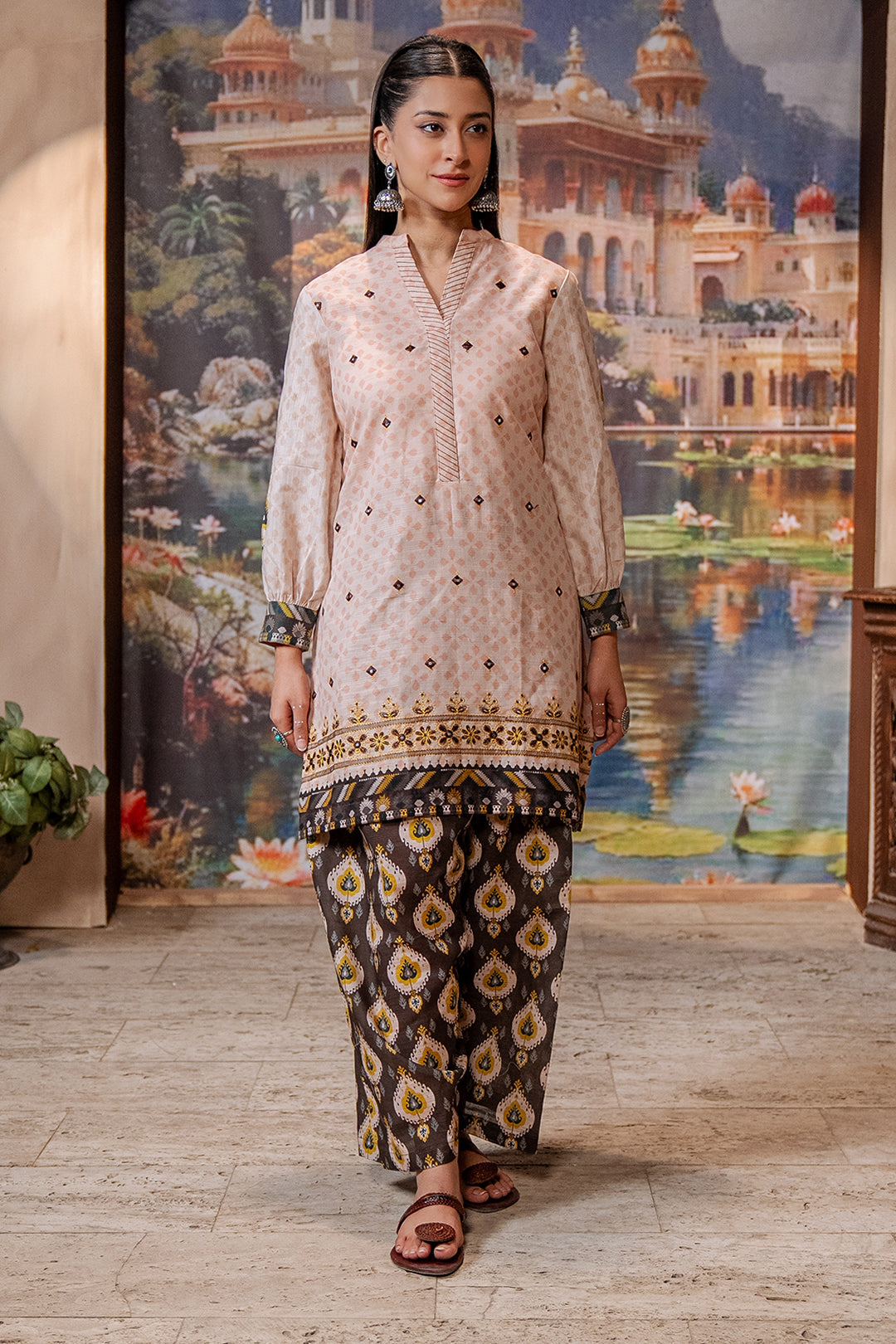 Zellbury | Unstitched 2 Piece Khaddar | Embroidered Shirt Shalwar - 0439
