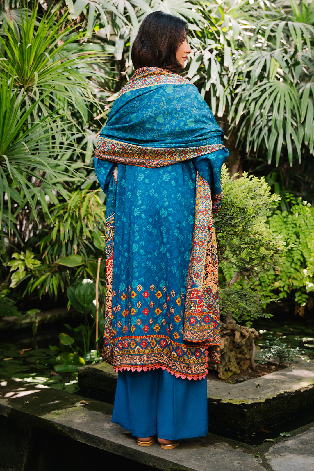 Zellbury | Unstitched 3 Piece Viscose | Embroidered Shirt Shalwar Dupatta - 0223