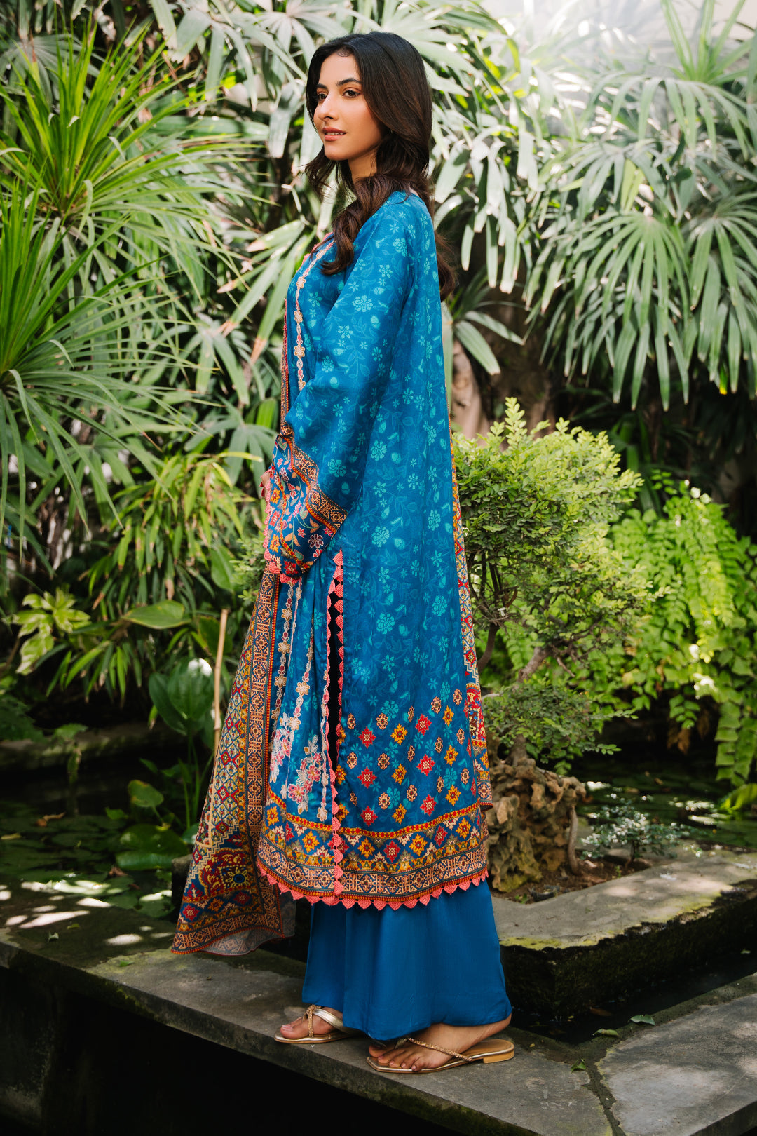 Zellbury | Unstitched 3 Piece Viscose | Embroidered Shirt Shalwar Dupatta - 0223