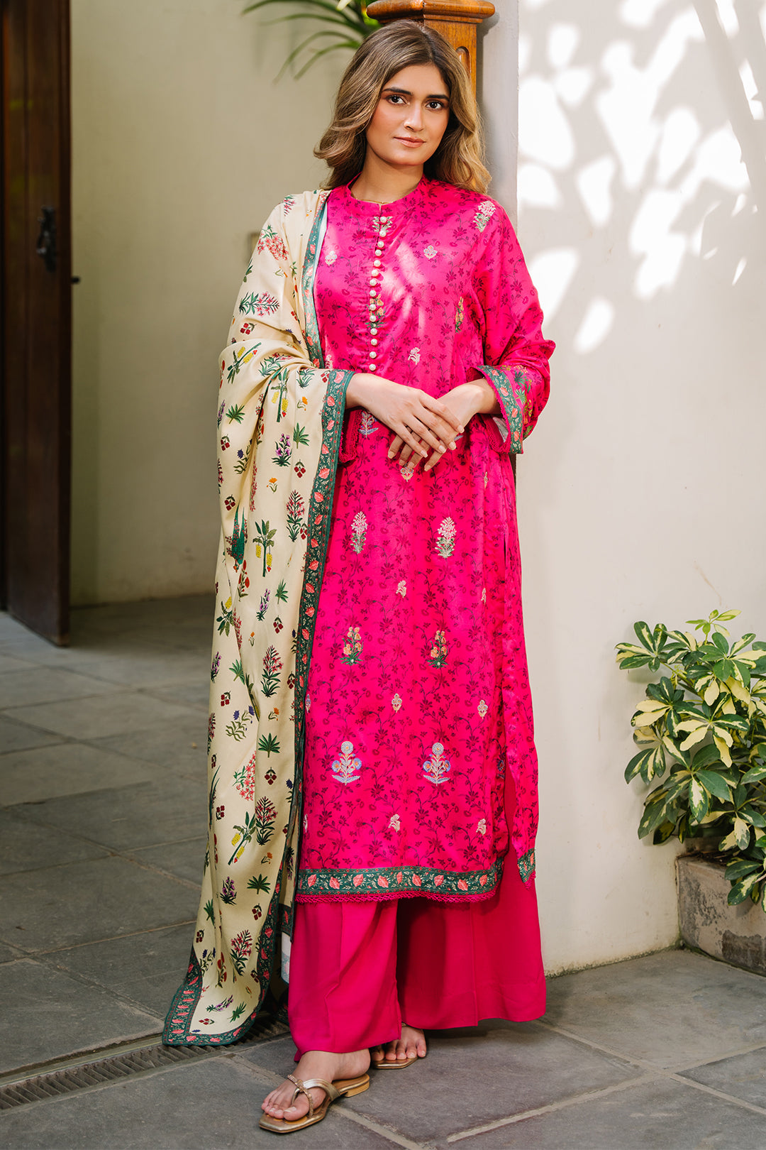 Zellbury | Unstitched 3 Piece Viscose | Embroidered Shirt Shalwar Dupatta - 0227