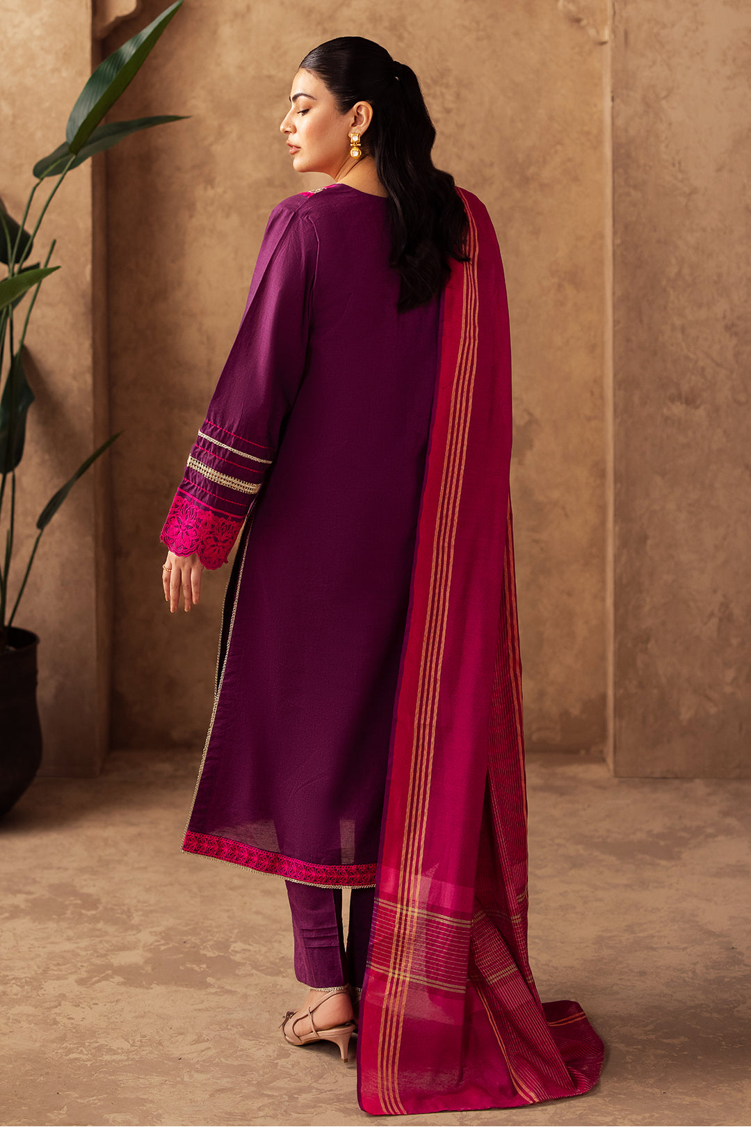 Zellbury | Unstitched 3 Piece Chambray | Embroidered Shirt Shalwar Dupatta - 0230