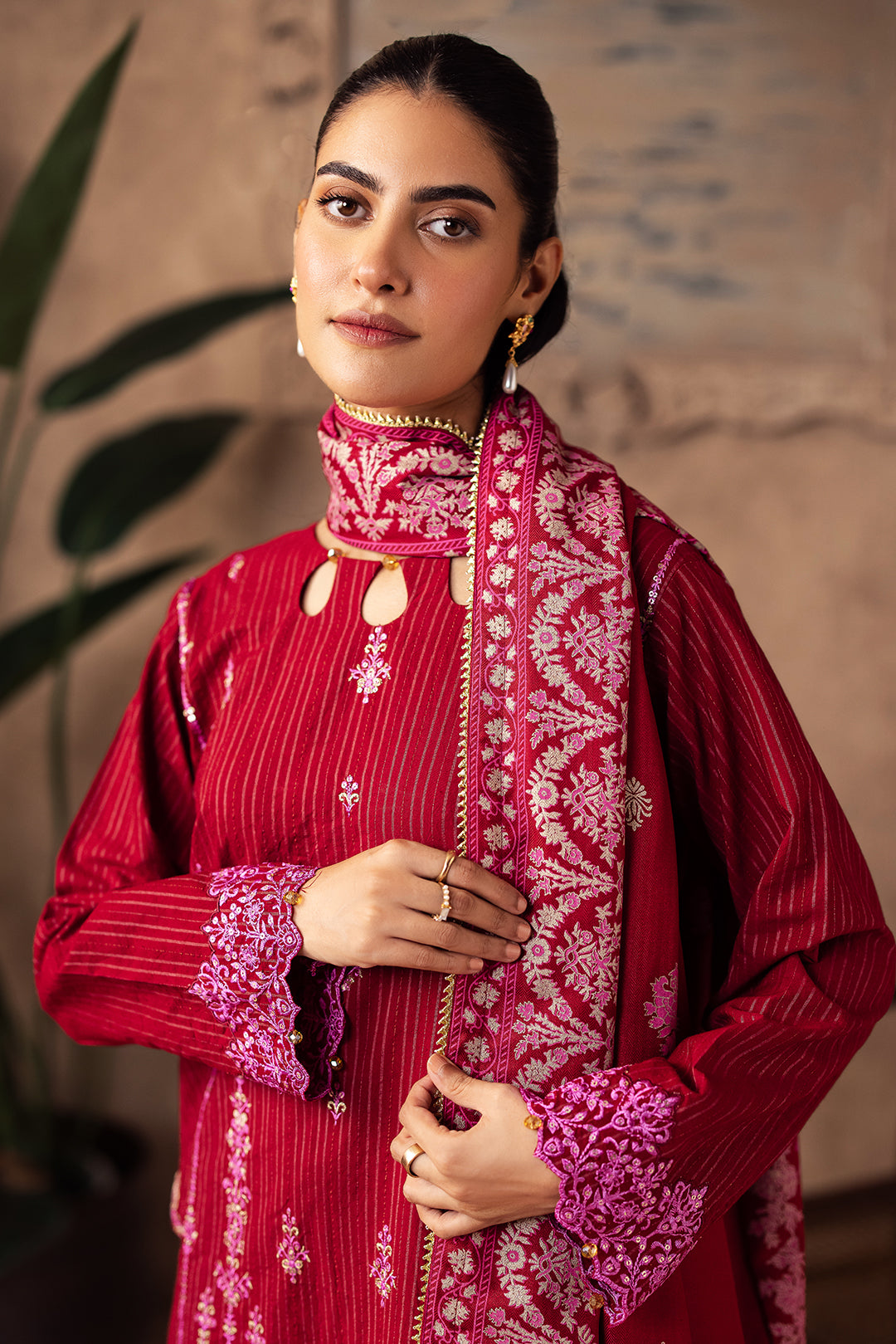 Zellbury | Unstitched 3 Piece Khaddar | Embroidered Shirt Shalwar Shawl - 0231 Default Title